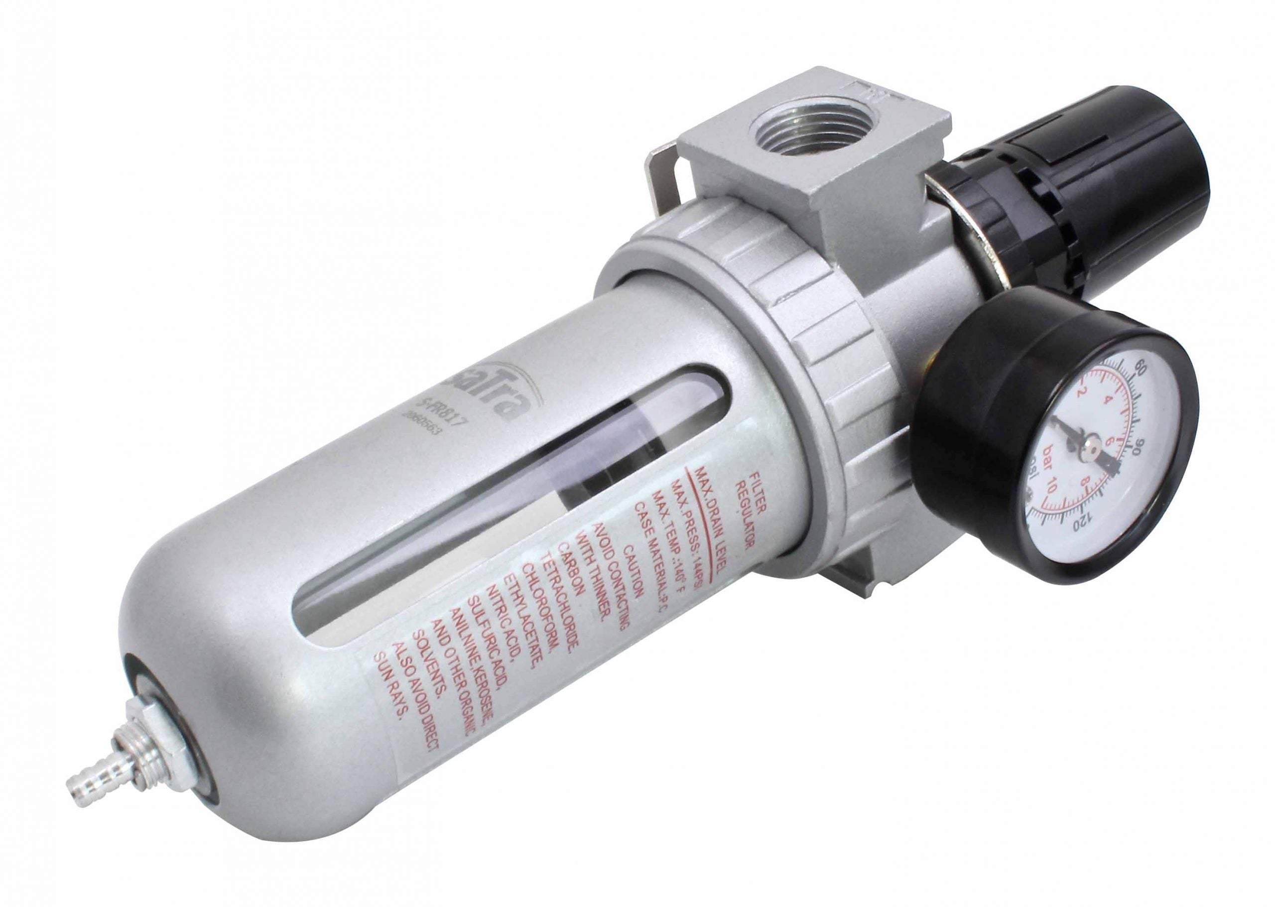 Filtro aria con regolatore di pressione del separatore d'acqua, regolatore del compressore d'aria con valvola di riduzione della pressione e manometro, accessorio per utensili pneumatici, 1/2 Satra