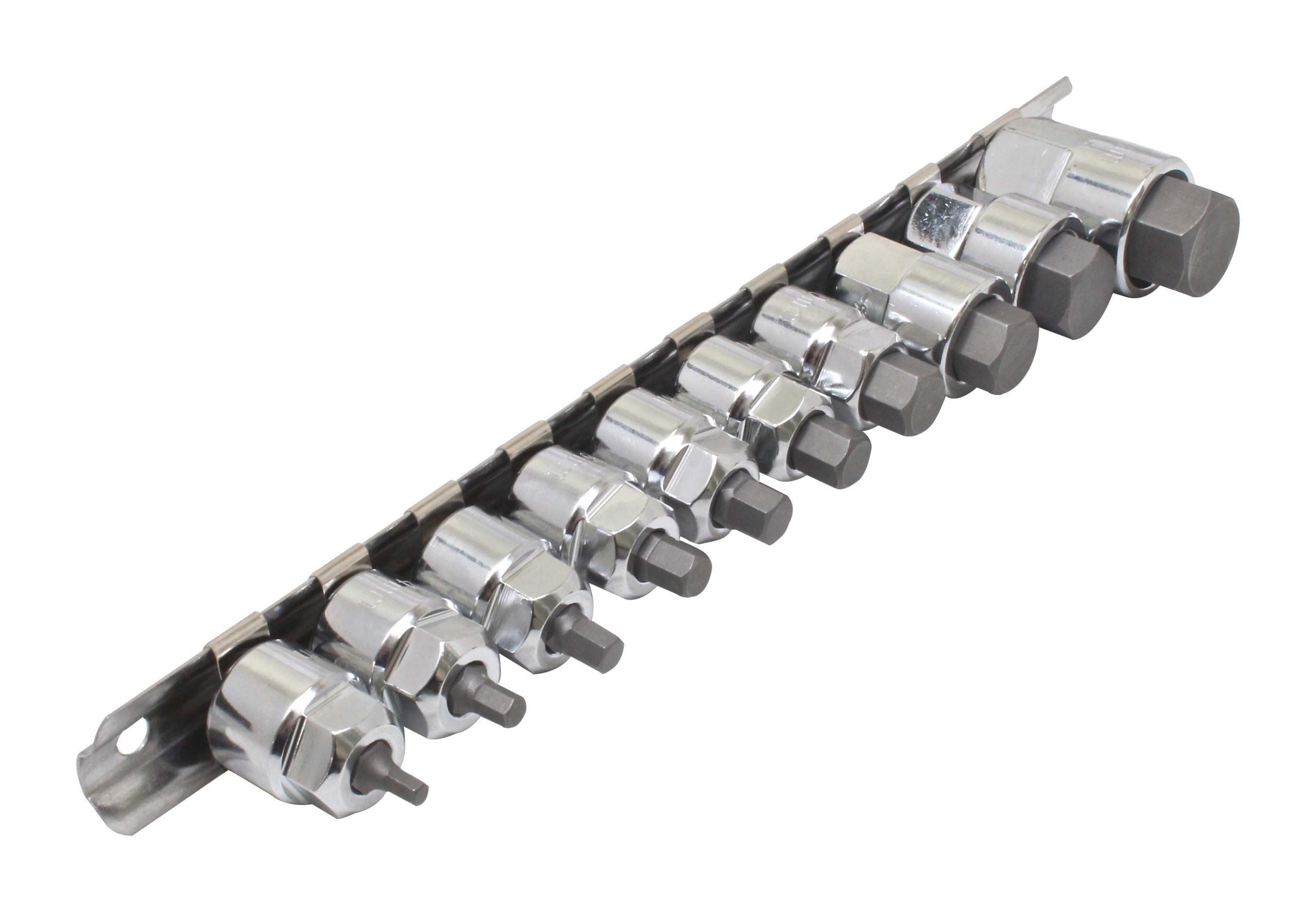 Set chiavi a bussola esagonali, inserti per chiave a bussole con punta, H3–H14 3/8–1/2 10 pezzi