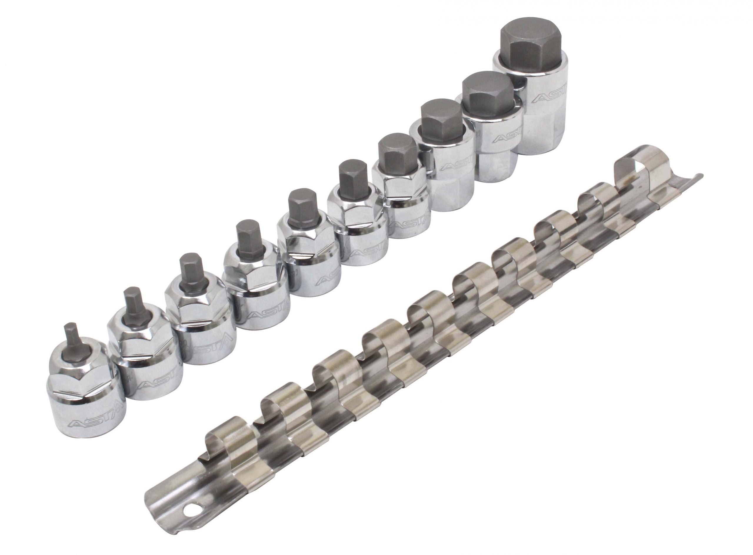 Set chiavi a bussola esagonali, inserti per chiave a bussole con punta, H3–H14 3/8–1/2 10 pezzi