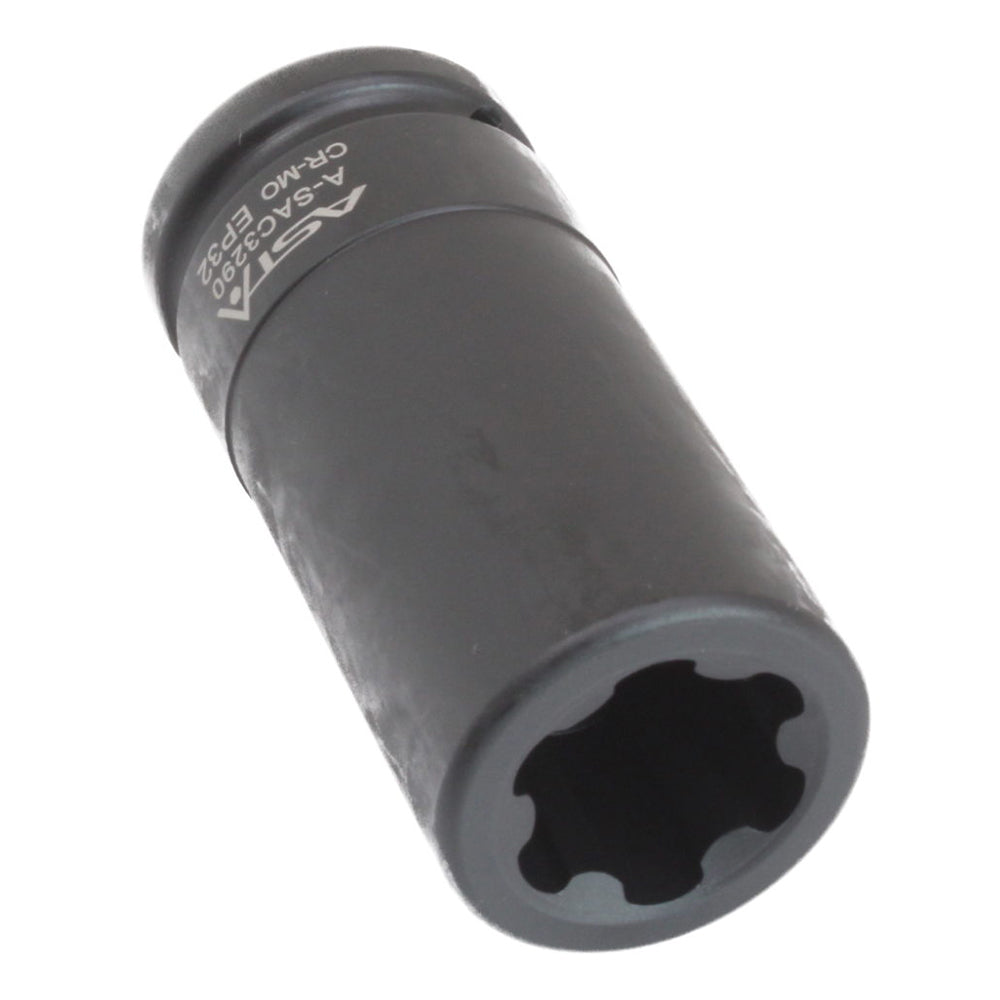 Chiave a bussola a impatto profondo per dadi, 90 mm, Cr-Mo, per svitare avvitare viti e dadi degli assali, per dadi asse Mercedes Actros