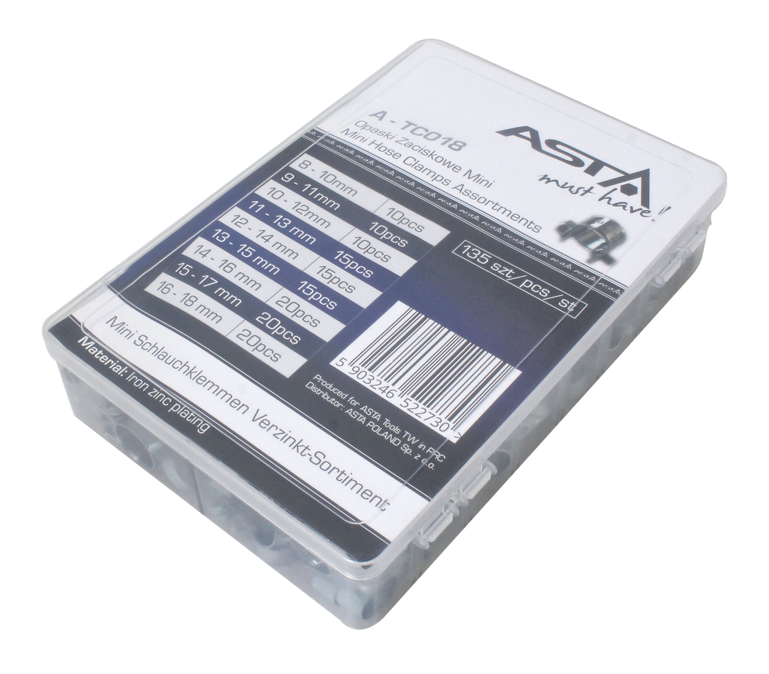 Set 135 morsetti per tubi flessibili, morsetti per tubo ad iniezione di carburante, mini fascette stringitubo, clip in acciaio inossidabile per fissaggio di tubo benzina