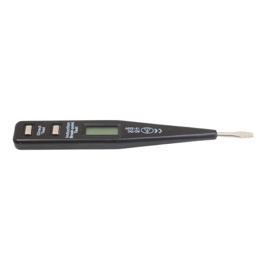 Penna rilevatore tensione 12-250V AC/DC con torcia cercafase senza contatto, cerca fase tester elettronico non-contatto per misura filo vivo/nullo, display LCD