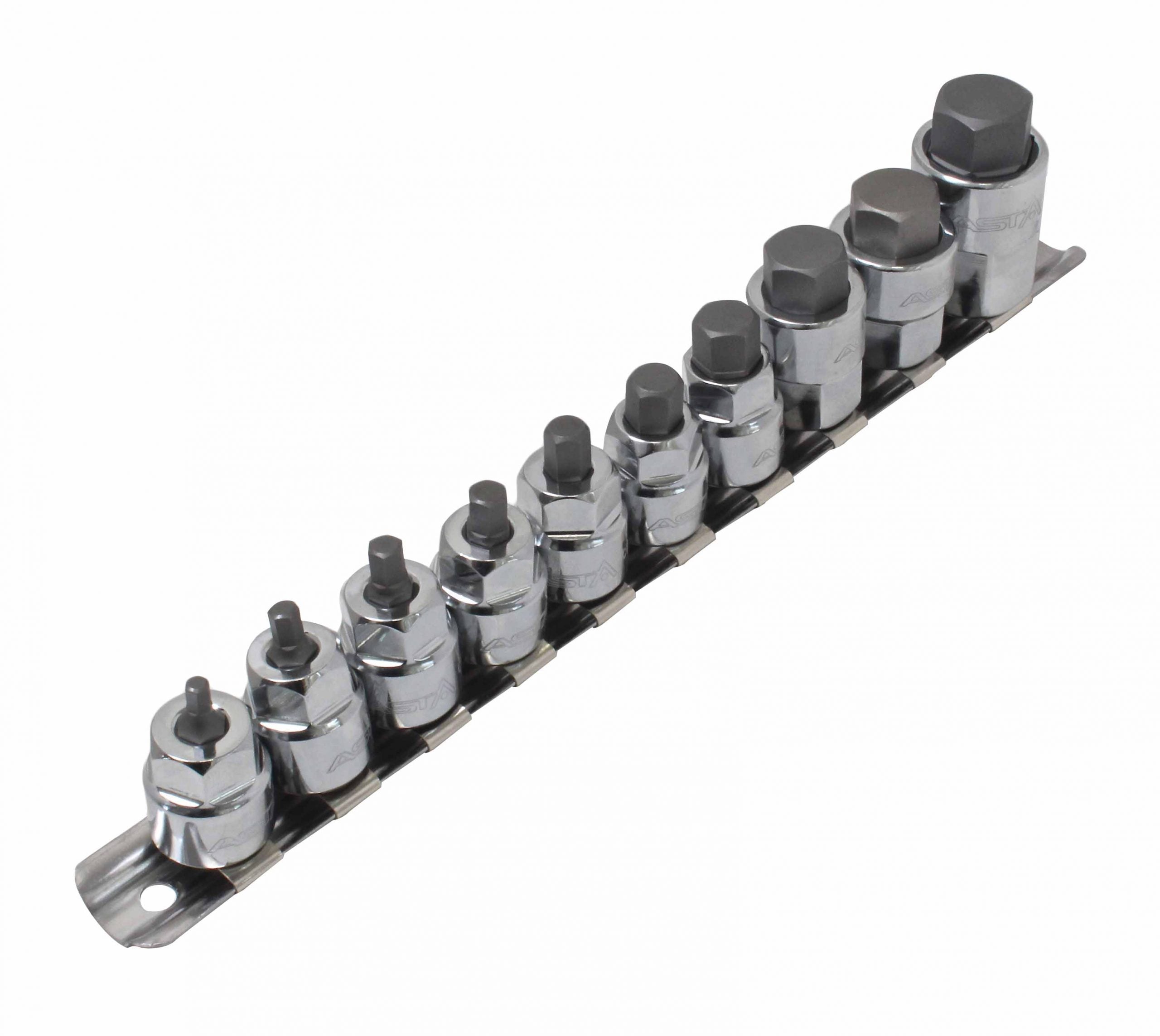 Set di bussole esagonali 1/2" premium, set di bussole in acciaio Cr-V, metrico, set di 10 bussole a brugola, per avvitatori a impatto