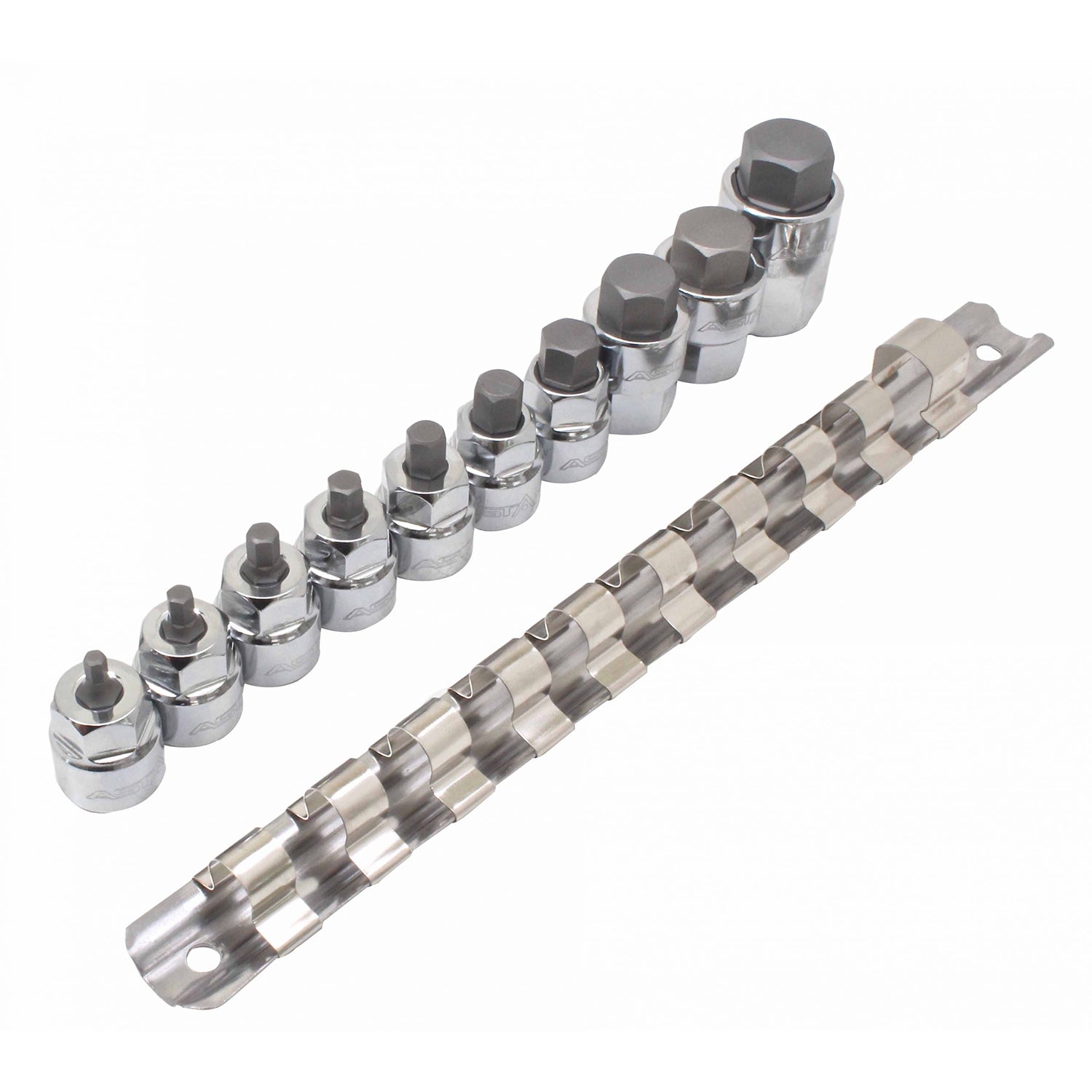 Set di bussole esagonali 1/2" premium, set di bussole in acciaio Cr-V, metrico, set di 10 bussole a brugola, per avvitatori a impatto