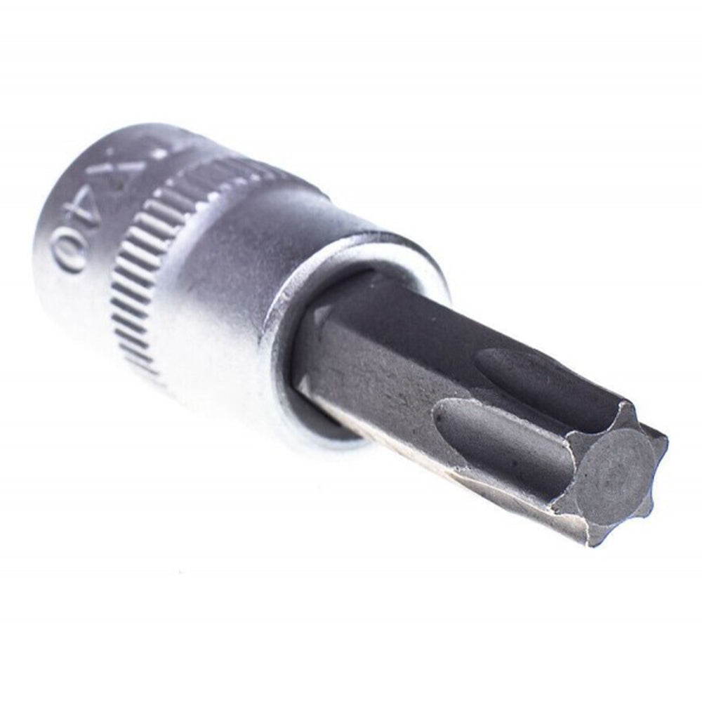 Bussola-presa attacco quadro 1/4" pollici con inserto-punta per viti a impronta Torx T40