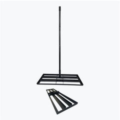 Rastrello livellatore in metallo per prato, attrezzo per la livellatura del prato con manico ergonomico, livellatrice per giardino, cortile, campo da golf