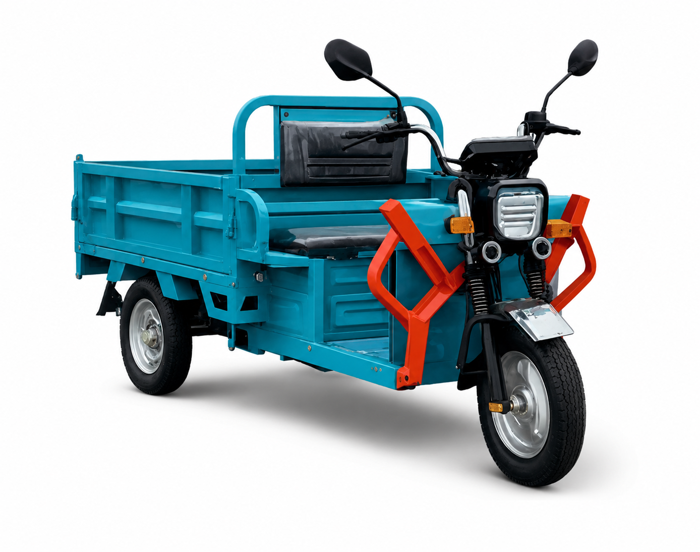 Triciclo elettrico a 3 ruote, da carico, mini dumper, autocarro con cassone ribaltabile con cabina