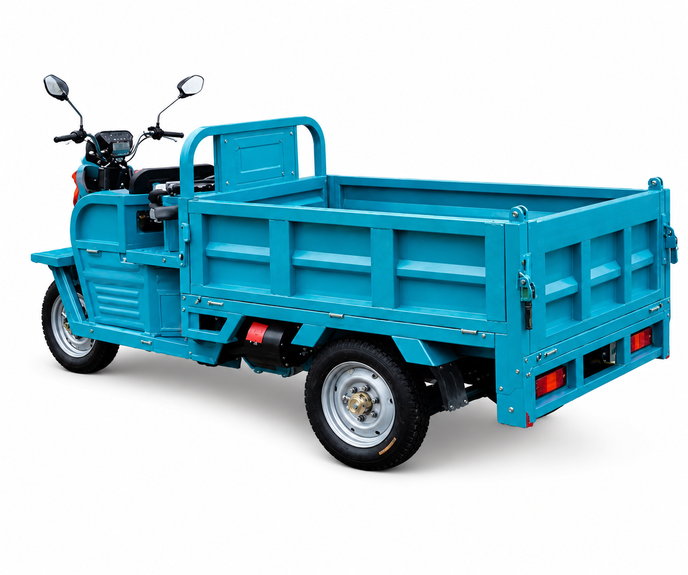 Triciclo elettrico a 3 ruote, da carico, mini dumper, autocarro con cassone ribaltabile con cabina