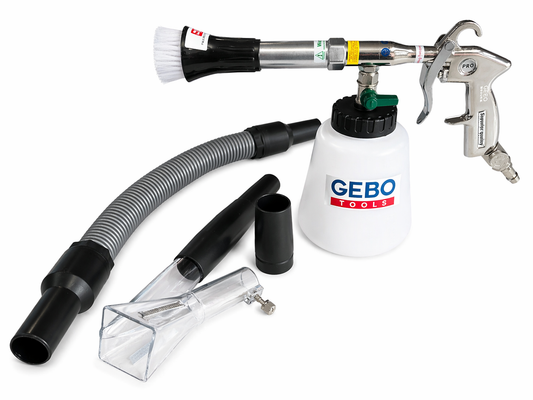 Pistola per lavaggio a secco con pistola ad aria compressa Tornador, pistola a soffiaggio a secco - pistola ad aria compressa - pistola per pulizia, con con adattatore vacuum, Gebo Tools