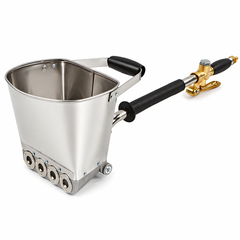 Pistola a spruzzo, pistola a spruzzo mortaio professionale, sprayer pistola intonacatrice, pistola per cemento, macchina per intonaco con fori, spruzzatore per cemento, gesso e calce per pittura murale e ristrutturazione, in acciaio inox Gebo