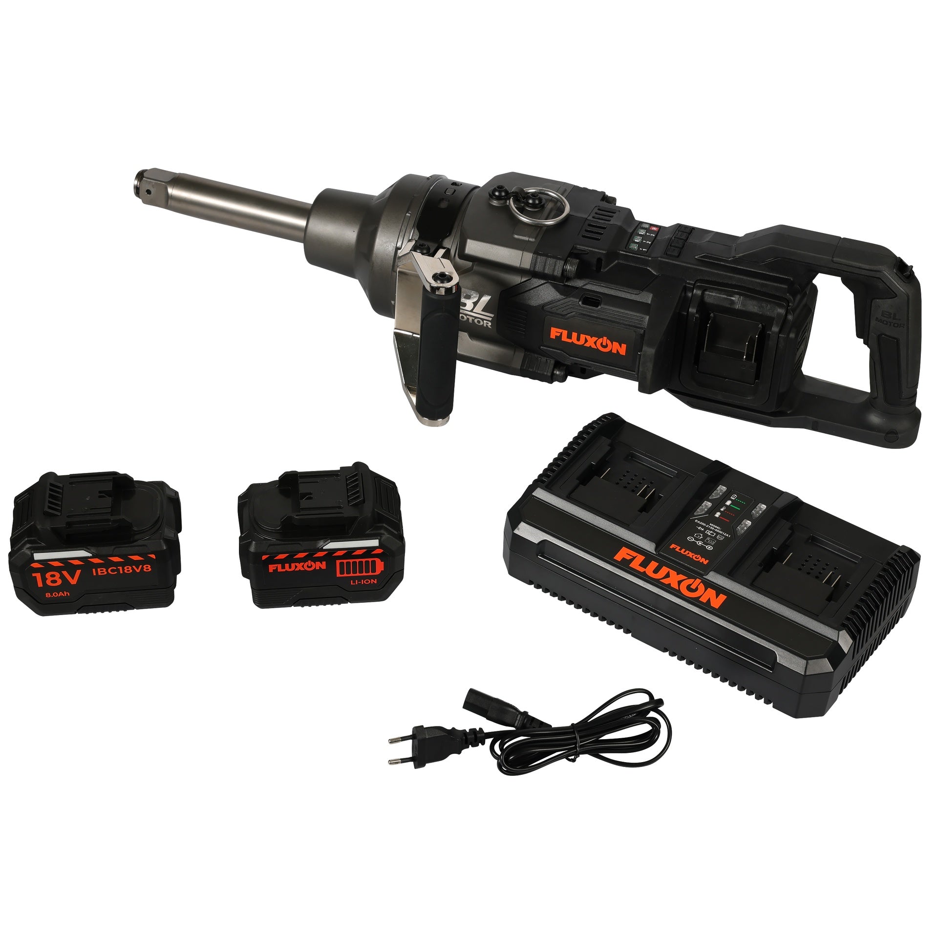 Avvitatore ad impulsi 1" 4000NM a 2 batterie 8 Ah 18 V con motore brushless , doppio caricabatterie
