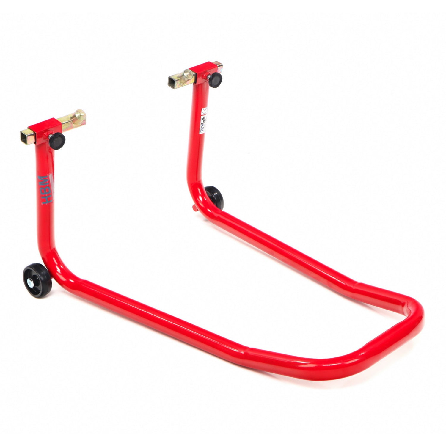 Cavalletto per ruote anteriori per il sollevamento della moto bici garage capacità carico max. 100kg, cavalletto supporto per moto bici da officina adatto testa della forcella a doppia u + l, Premium HBM Machines Olanda