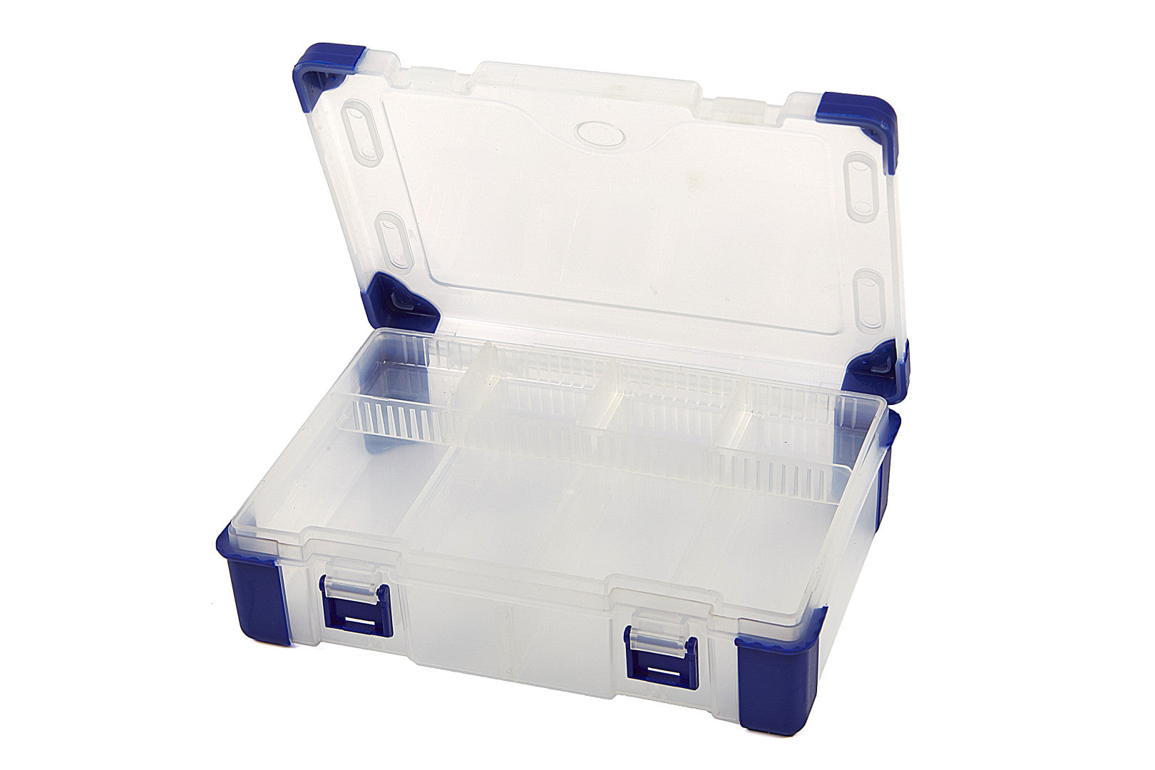 Organizer portaoggetti doppio lato portaoggetti scomparti regolabili 23.5 x 16.5 x 6 cm, scatole di plastica con scomparti, scatola portaoggetti con scomparti per piccoli pezzi, scatola di classificazione per conservare viti, perle, orecchini e anelli