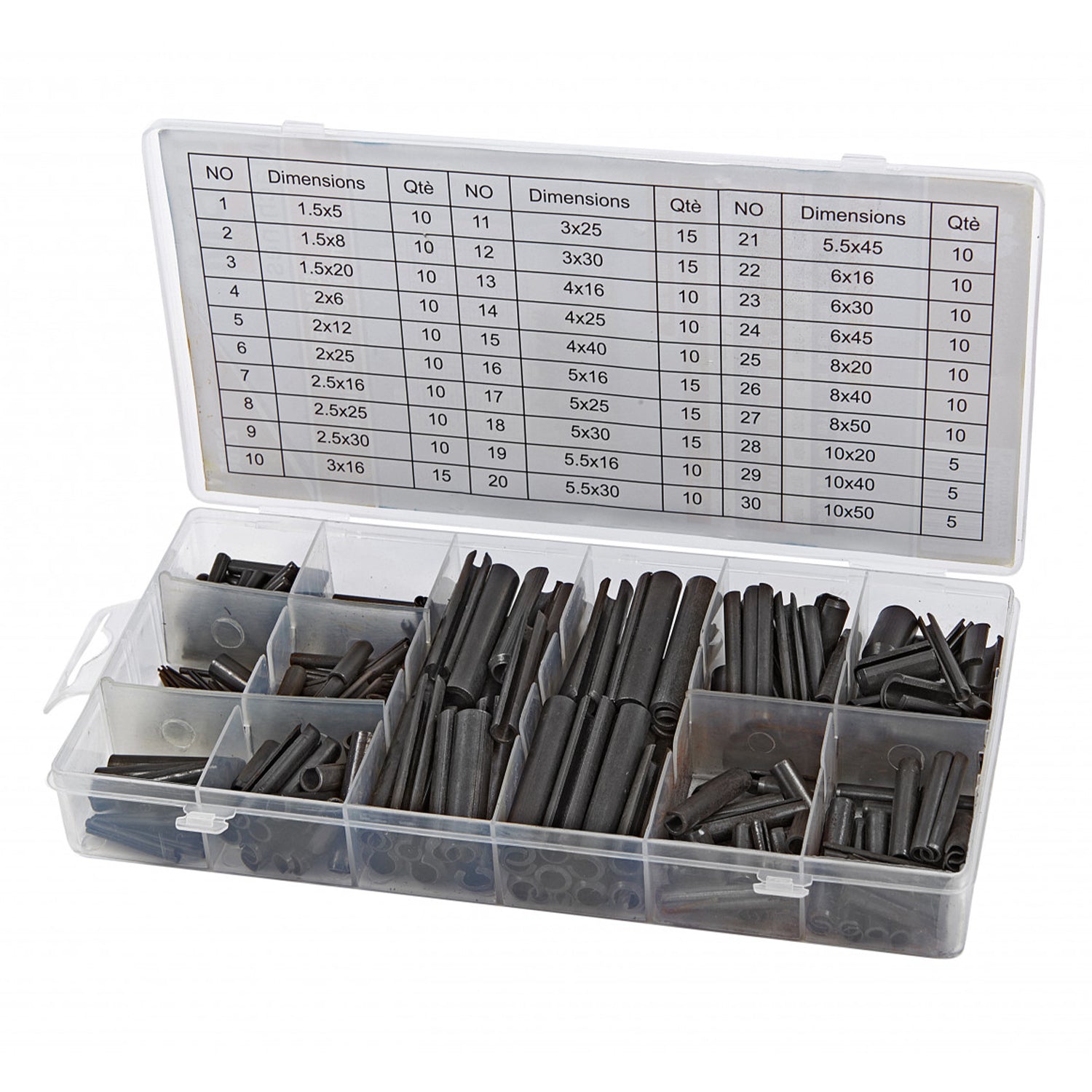 Kit assortimento di perni a forcella con testa piatta a t e foro singolo, per auto, 315 pezzi
