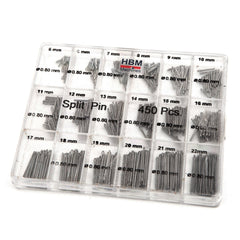 Set di coppiglie spaccate, 450 pezzi