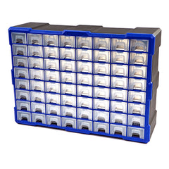 Cassetta-cassettiera multiuso in plastica portaminuteria  52 × 16 × 37 cm con 64 cassetti
