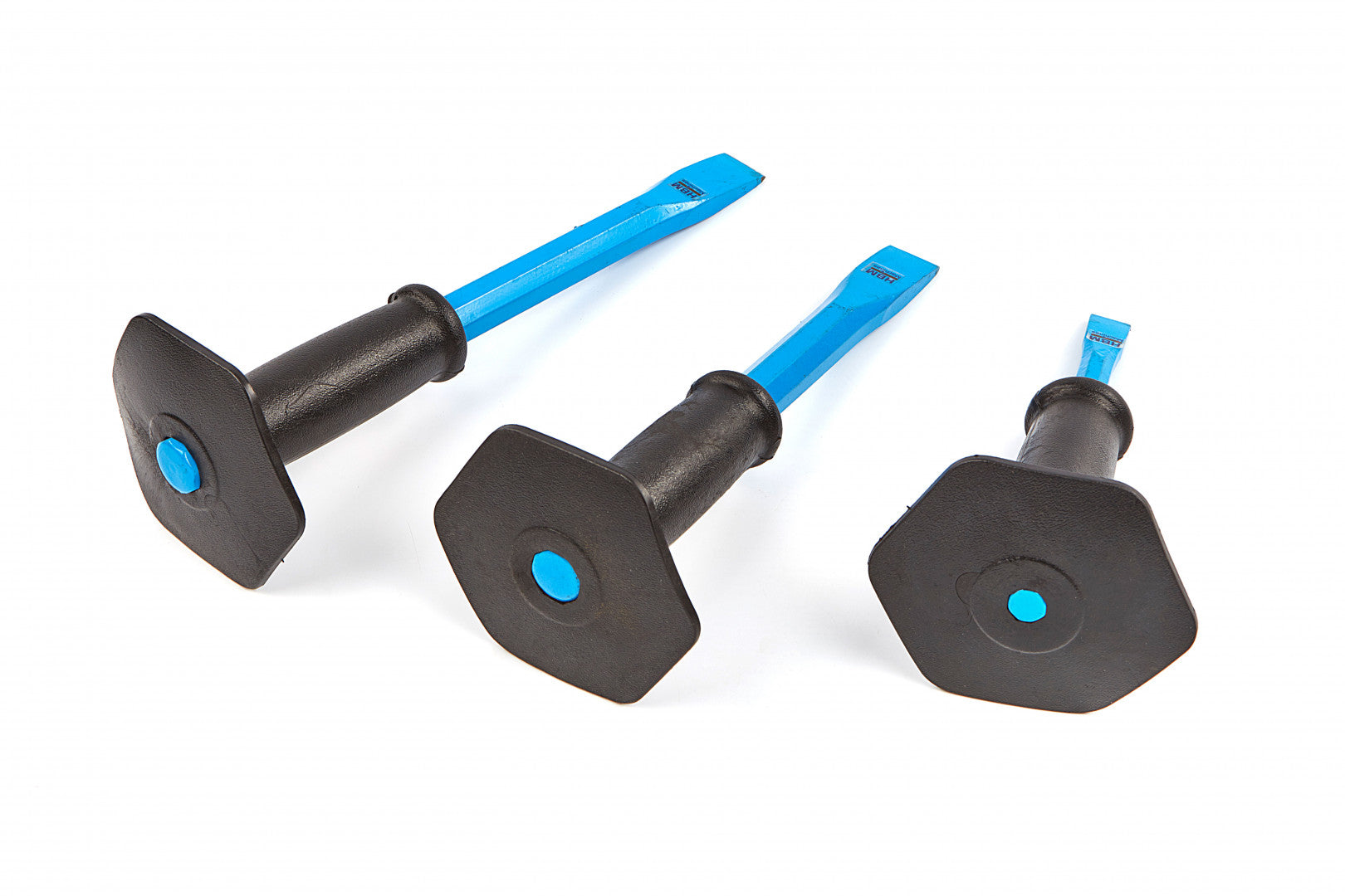 Scalpello da muratore piatto con paracolpo lunghezza 300mm, per materiali duri mattoni calcestruzzo pietre, impugnatura antiscivolo in gomma 19mm Ingco