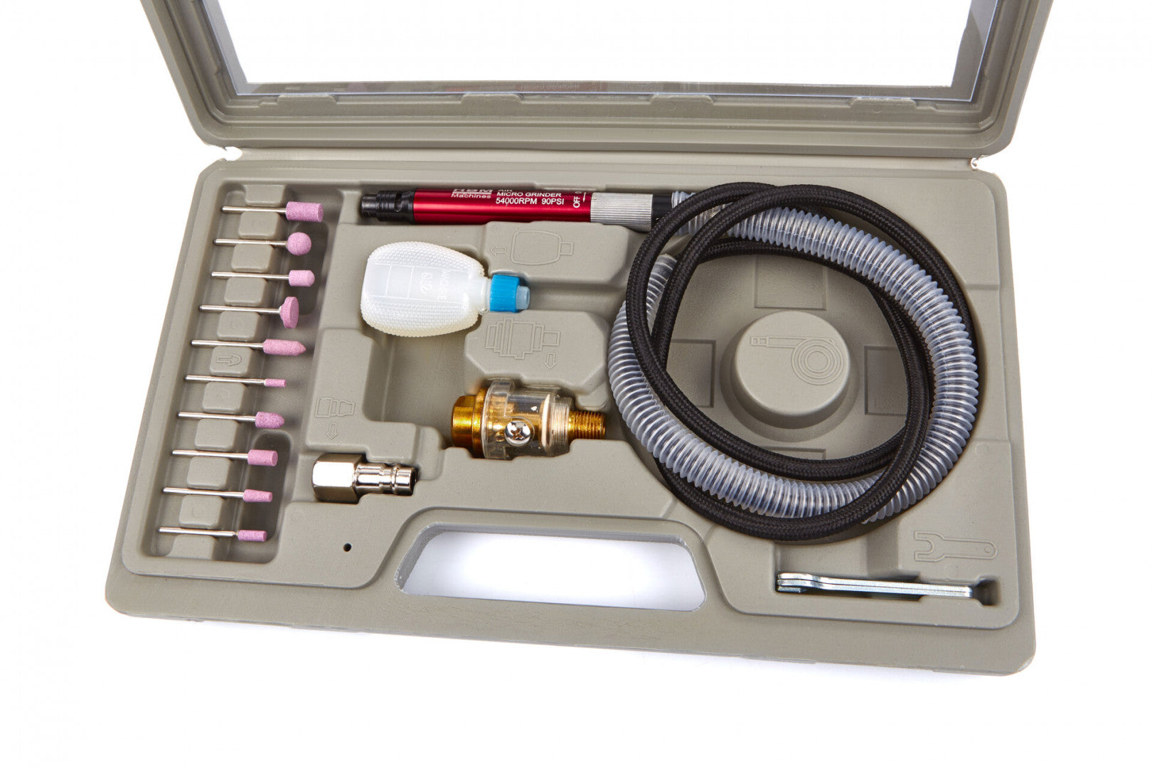 Micro smerigliatrice pneumatica, smerigliatrice a matita ad aria, 58.000rpm mini smerigliatrice a penna dritta ad alta velocità con chiave per lucidatura, incisione e taglio vari metalli, 6 bar