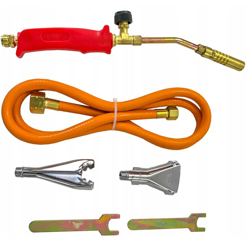 Saldatore/cannello bruciatore a gas con 3 ugelli-becchi di ricambio, Torcia a gas lanciafiamme per sigillatura-fusione asfalto