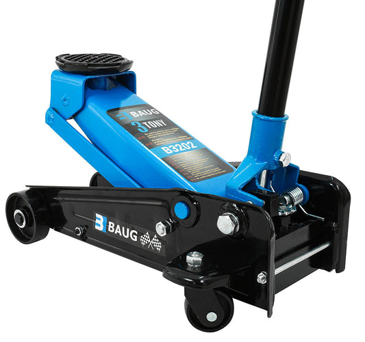 Cric sollevatore auto, martinetto idraulico professionale a carrello con profilo ribassato, 3 t Baug