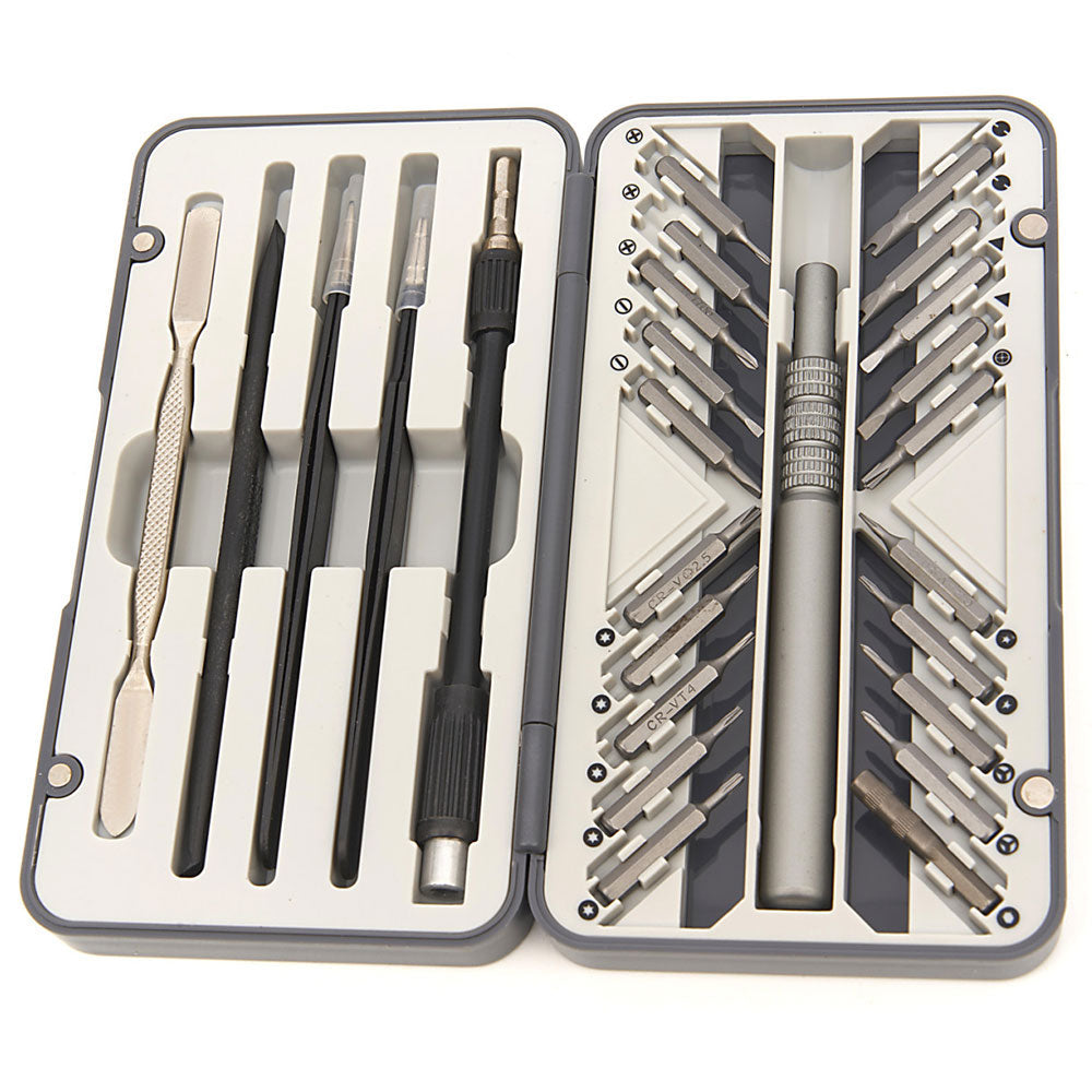 Cacciaviti di precisione set, kit di riparazione portatile con Torx, triwing, croce, triangolari etc, per cellulari, tablet, laptop, attrezzi, auto, 26 pezzi, Hbm Machines Olanda