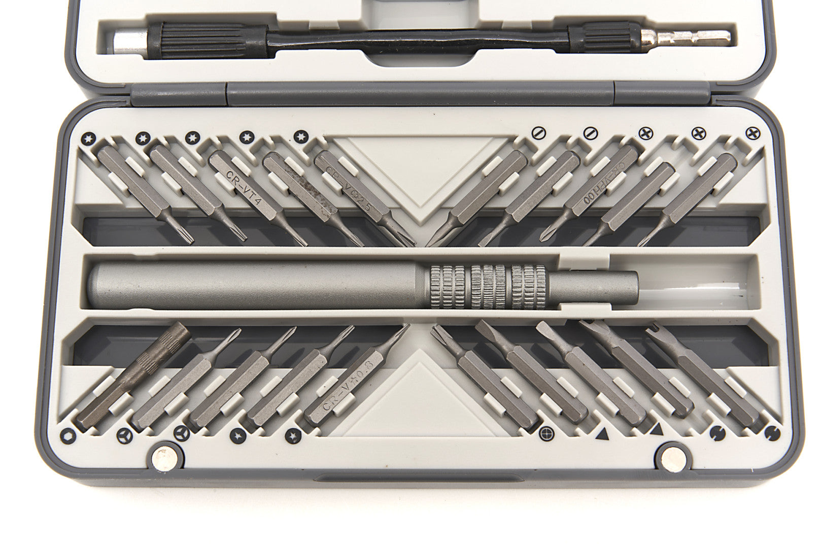 Cacciaviti di precisione set, kit di riparazione portatile con Torx, triwing, croce, triangolari etc, per cellulari, tablet, laptop, attrezzi, auto, 26 pezzi, Hbm Machines Olanda