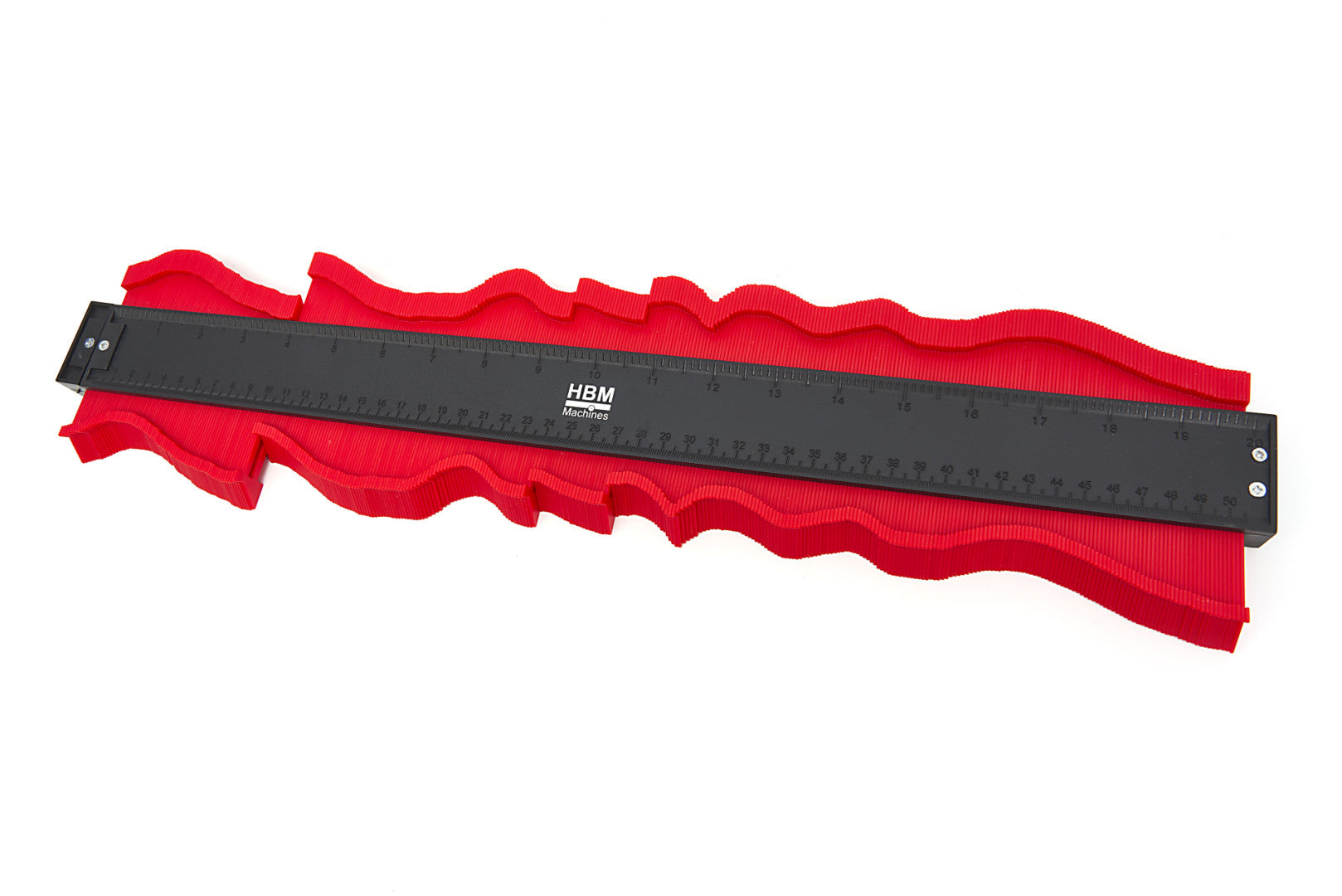 Calibro per contorni, 535 × 100 × 20 mm, stencil universale, duplicatore di profili per copiare forme irregolari con precisione, per facilitare il trasferimento di contorni, con scala graduata e supporto magnetico, per posa a pavimento