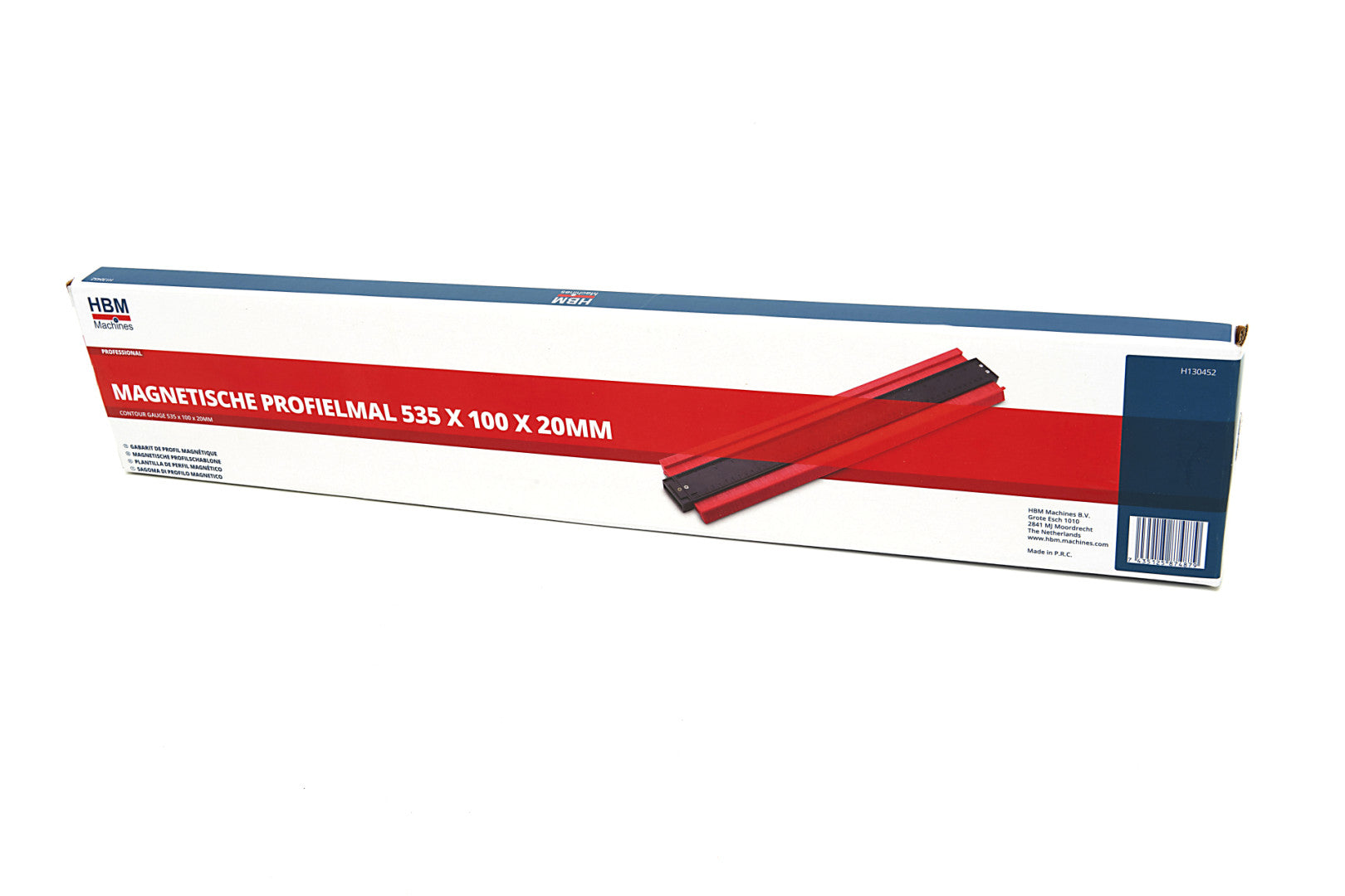 Calibro per contorni, 535 × 100 × 20 mm, stencil universale, duplicatore di profili per copiare forme irregolari con precisione, per facilitare il trasferimento di contorni, con scala graduata e supporto magnetico, per posa a pavimento