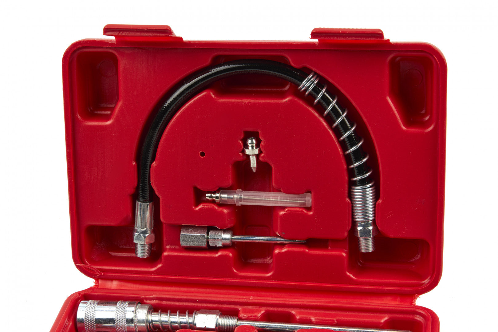 Kit testina ingrassatore professionale – set accessori con accoppiatore, adattatore 90°, tubo flessibile 25 cm, testina ingrassatore, ugello sottile, aghi iniettori & pulitore, kit adattatore per pistola per grasso, Hbm