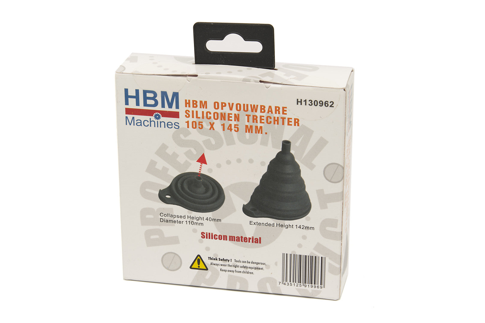 Imbuto pieghevole in silicone, nero Hbm