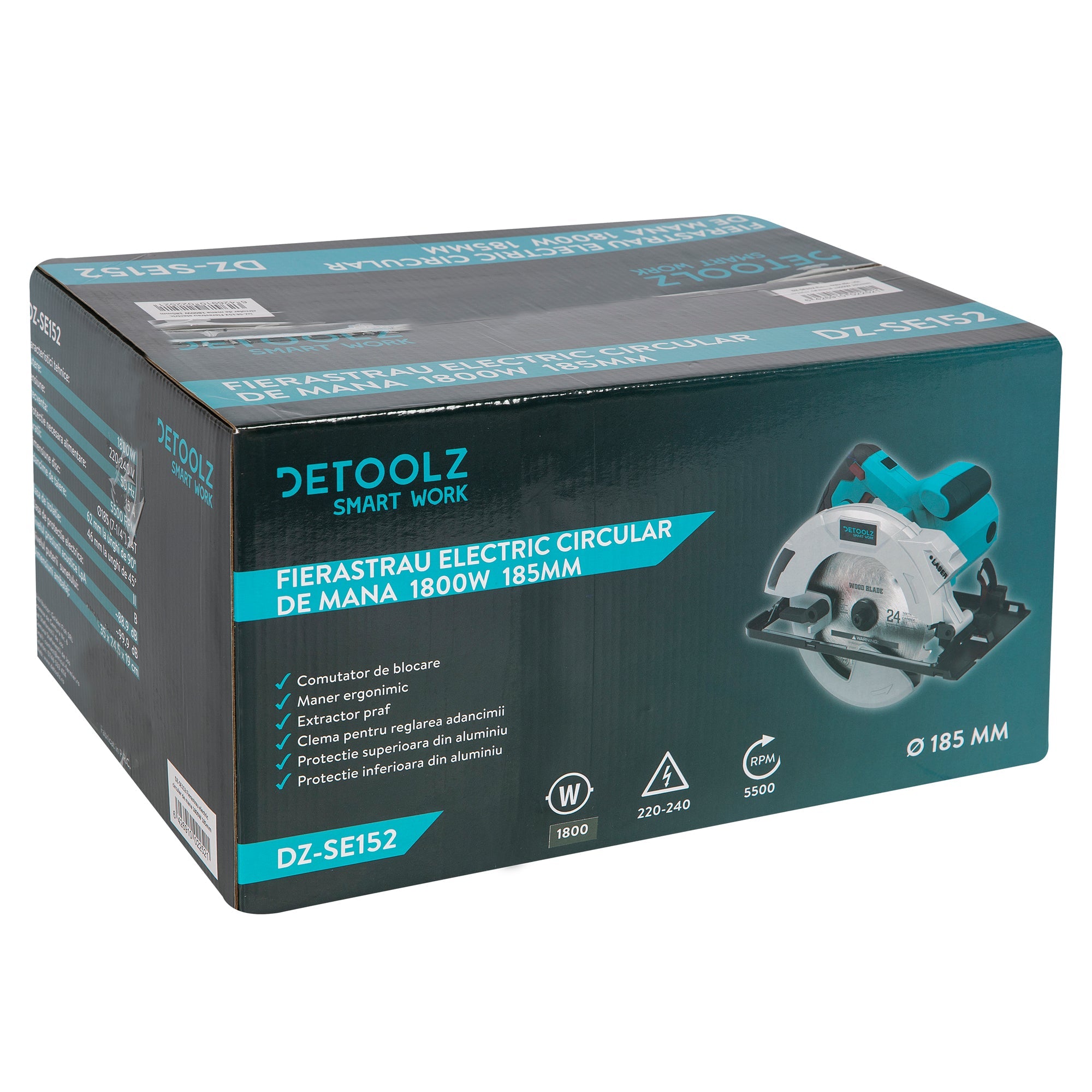 Sega circolare a mano 1800 w 185 mm Detoolz