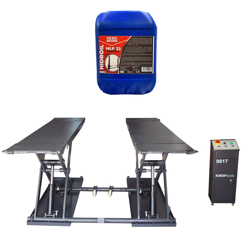 Ponte sollevatore a forbice portata 3000kg alzata da 110 a 1000mm, ideale per gommisti, con olio gratis