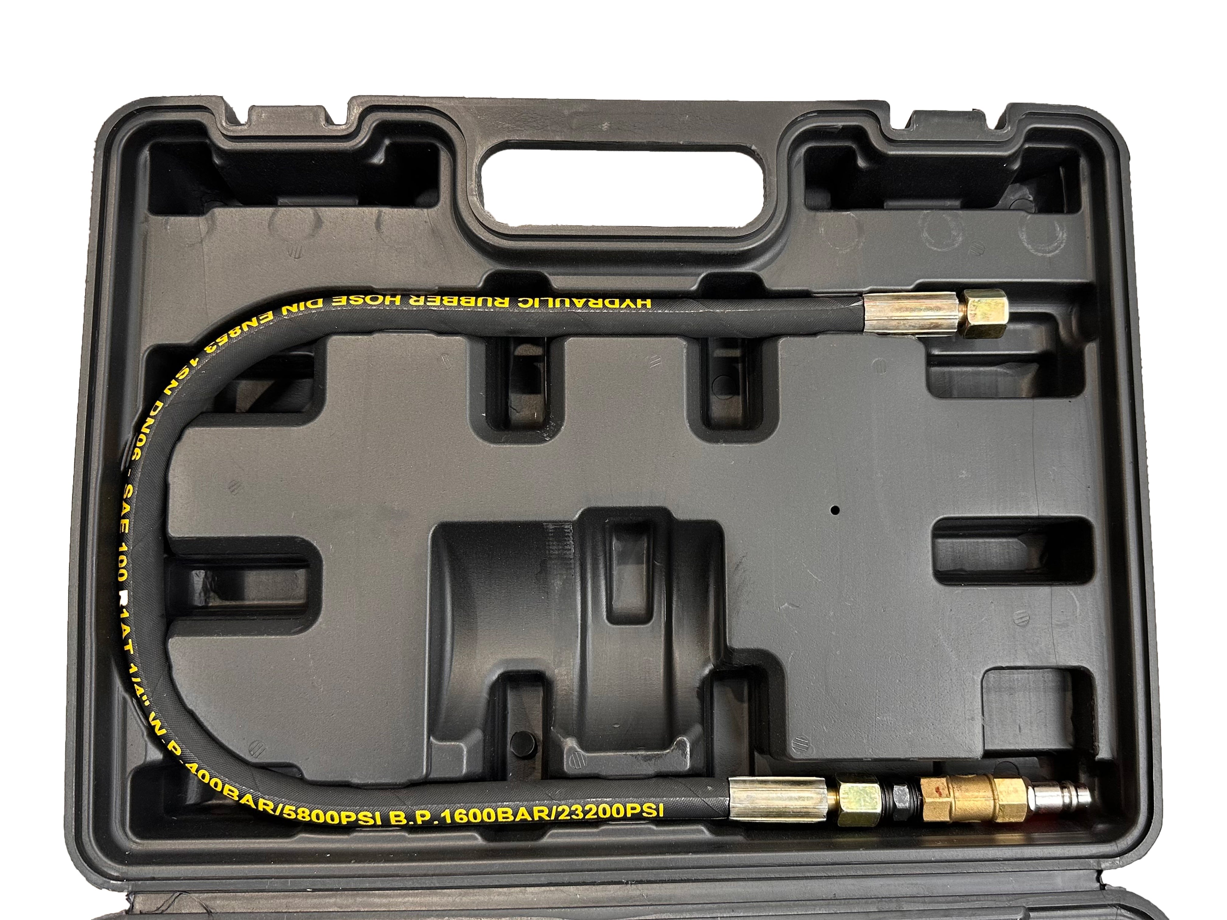 Estrattore pneumatico per iniettori diesel per rimuovere iniettori a vibrazione d'aria da 5-8 bar con martello estrattore, 19 adattatori, tubo di prolunga e connettori, 1000 Nm 21 pezzi Bosch Delphi Denso Siemens