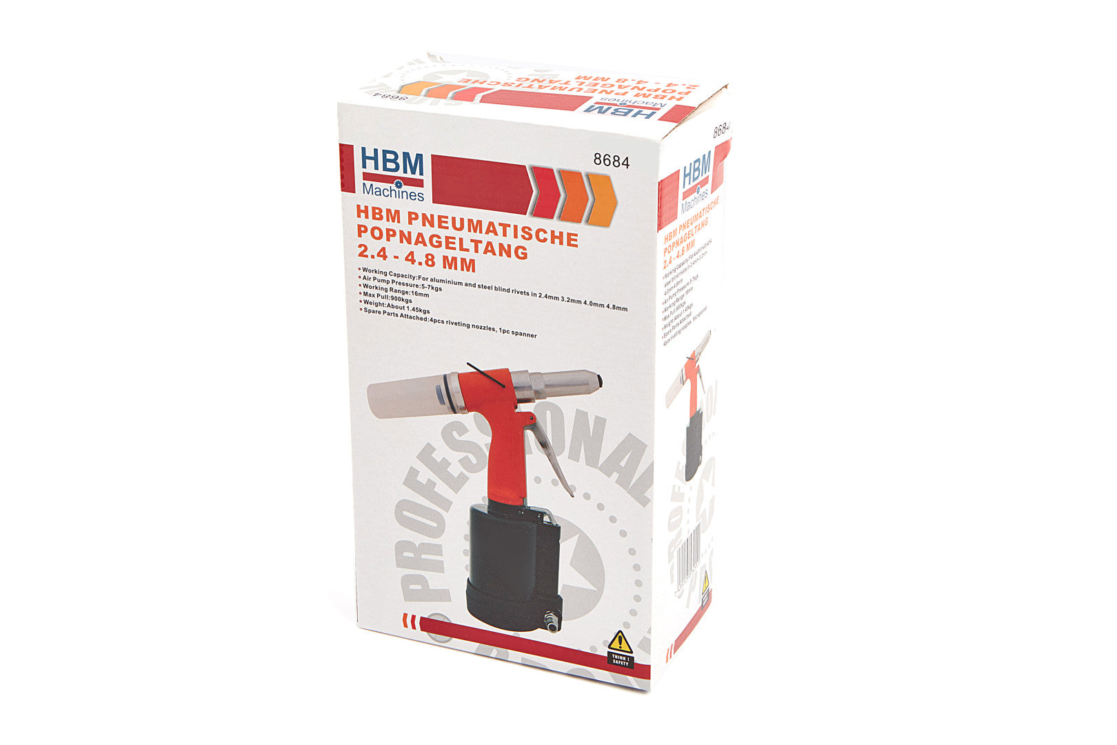 Rivettatrice ad aria compressa pneumatica, professionale, Hbm