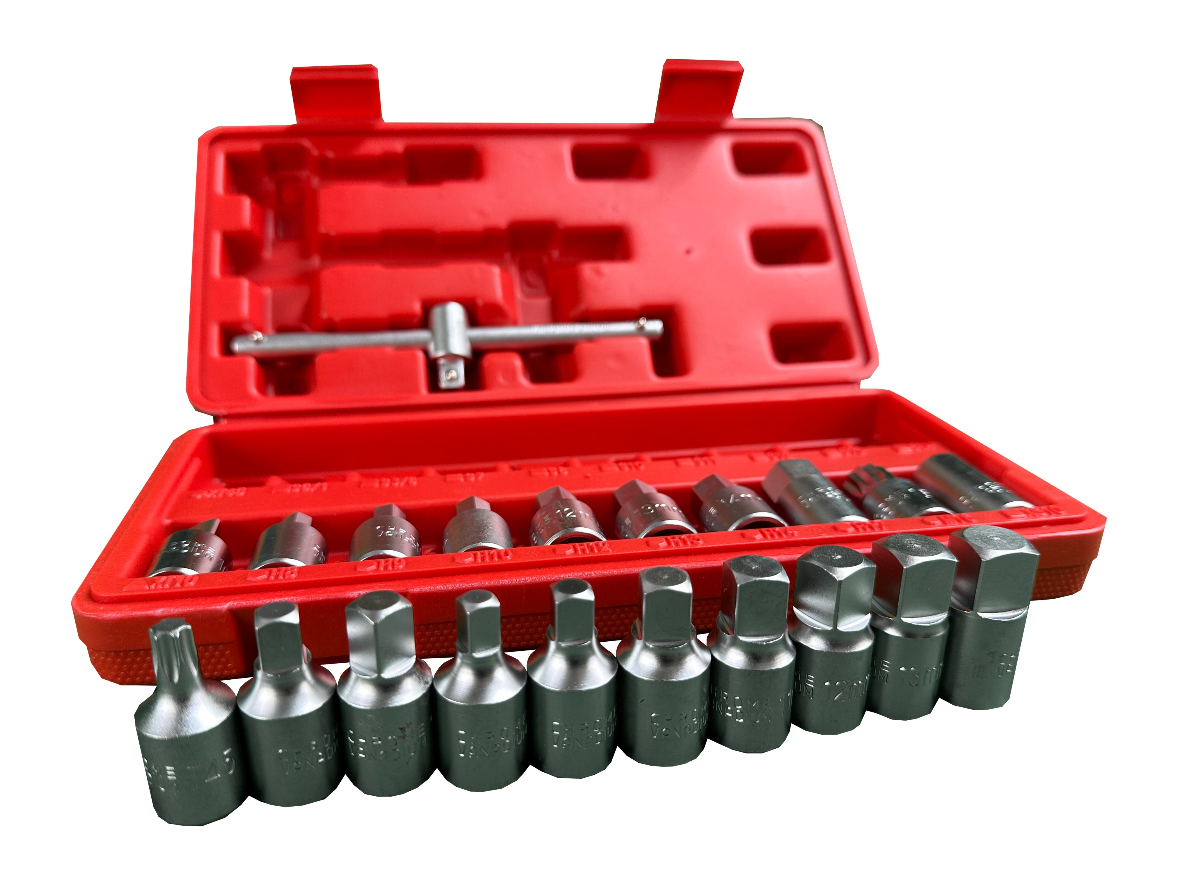 Set chiavi bussole set olio tappo di scarico noci 21 pezzi, set di chiavi a bussola per coppa dell'olio, attrezzi per auto e autocarri officina, Gebo Tools