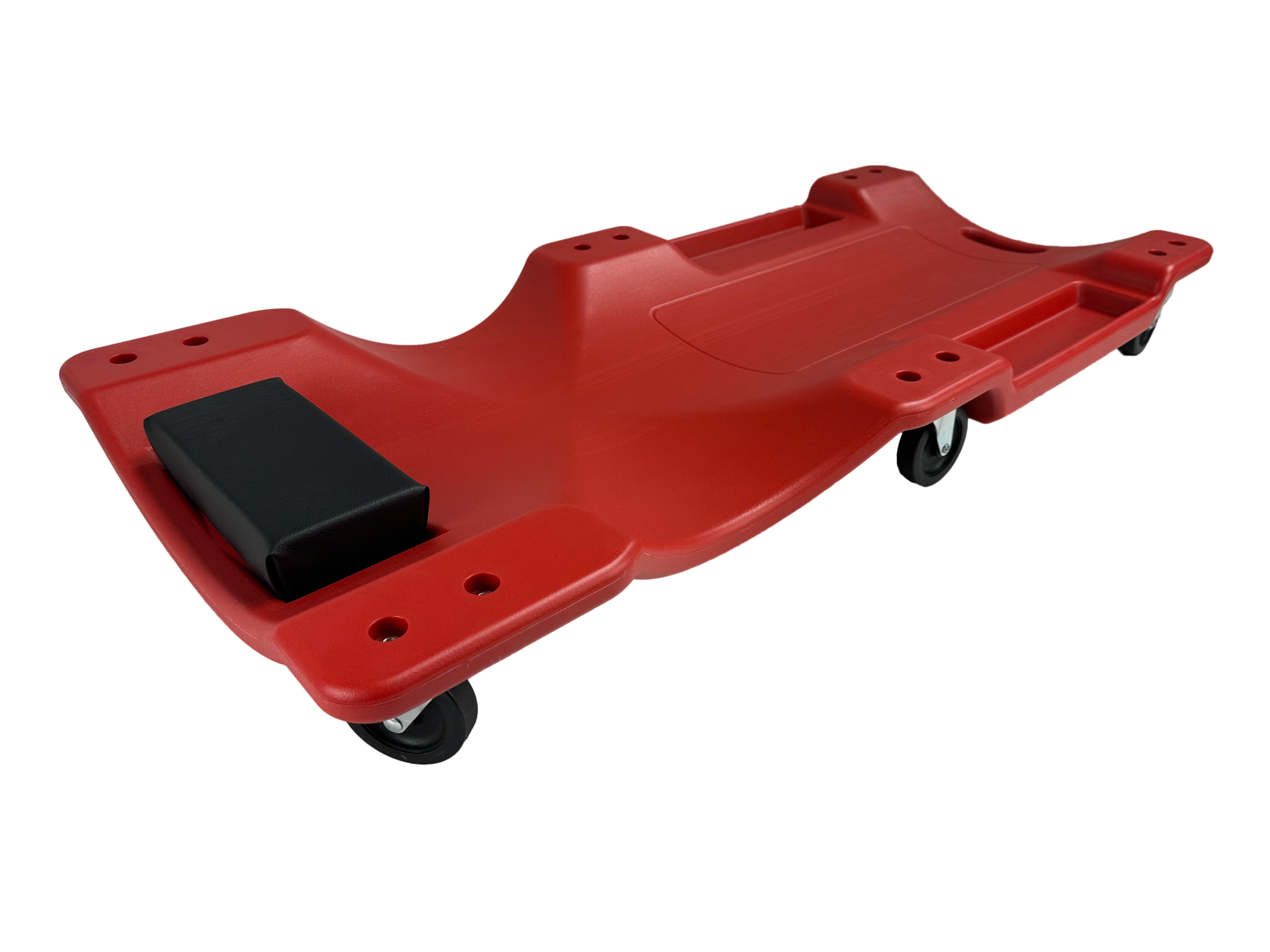 Carrello sotto auto professionale, sgabello da officina, lettino meccanico sottomacchina, pedana montaggio, riparazioni meccanico con ruote e poggiatesta, rosso Gebo Tools