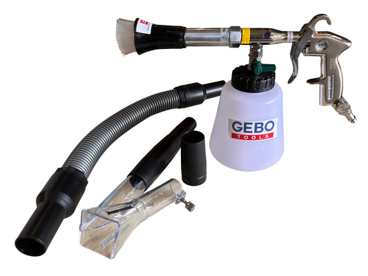 Pistola per lavaggio a secco con pistola ad aria compressa Tornador, pistola a soffiaggio a secco - pistola ad aria compressa - pistola per pulizia, con con adattatore vacuum, Gebo Tools