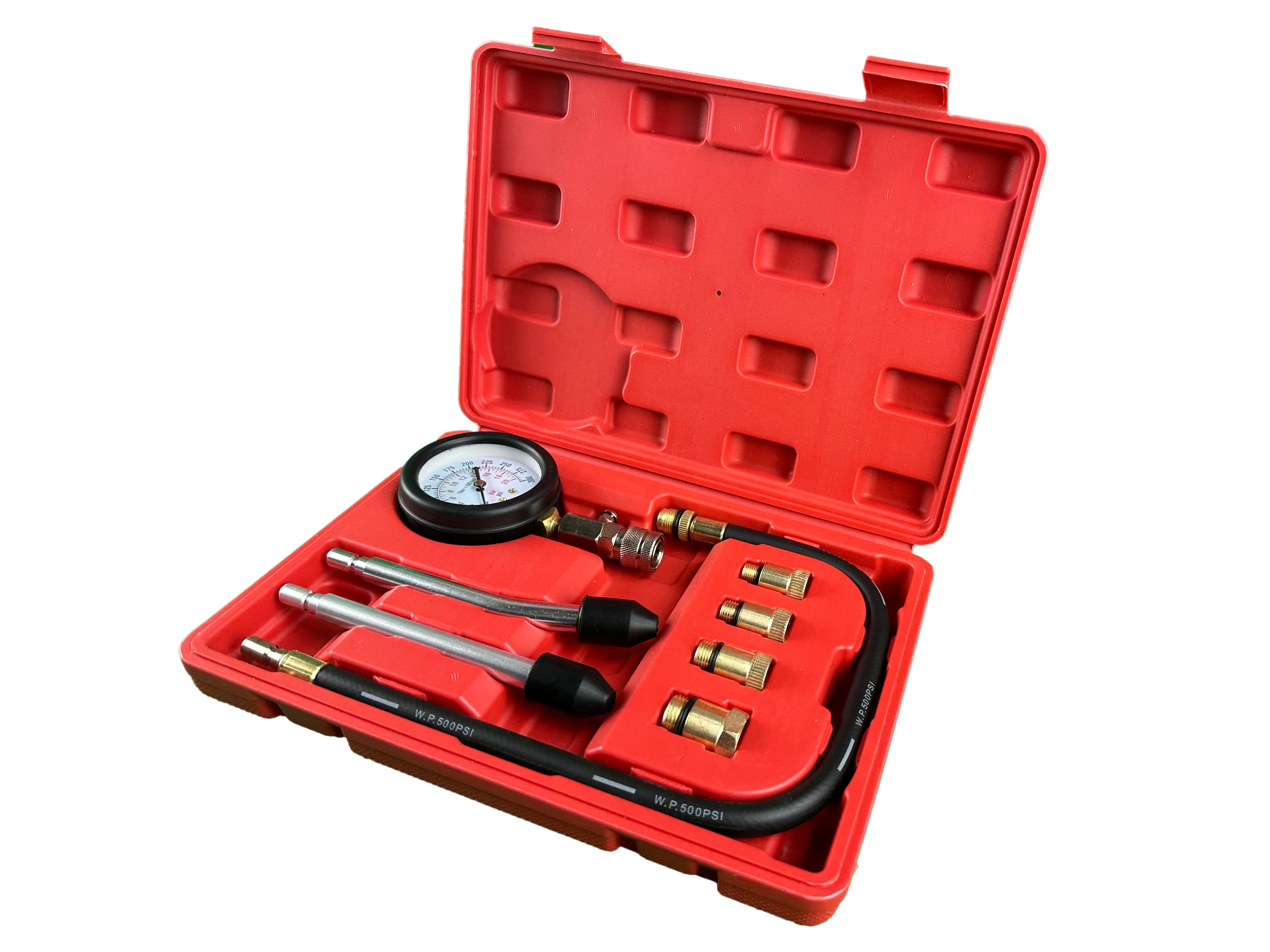 Set di tester compressione per motori a benzina, compressione motore per auto e camion, 0-20 bar, per ripristinare compressione motore, 8 pezzi Gebo Tools