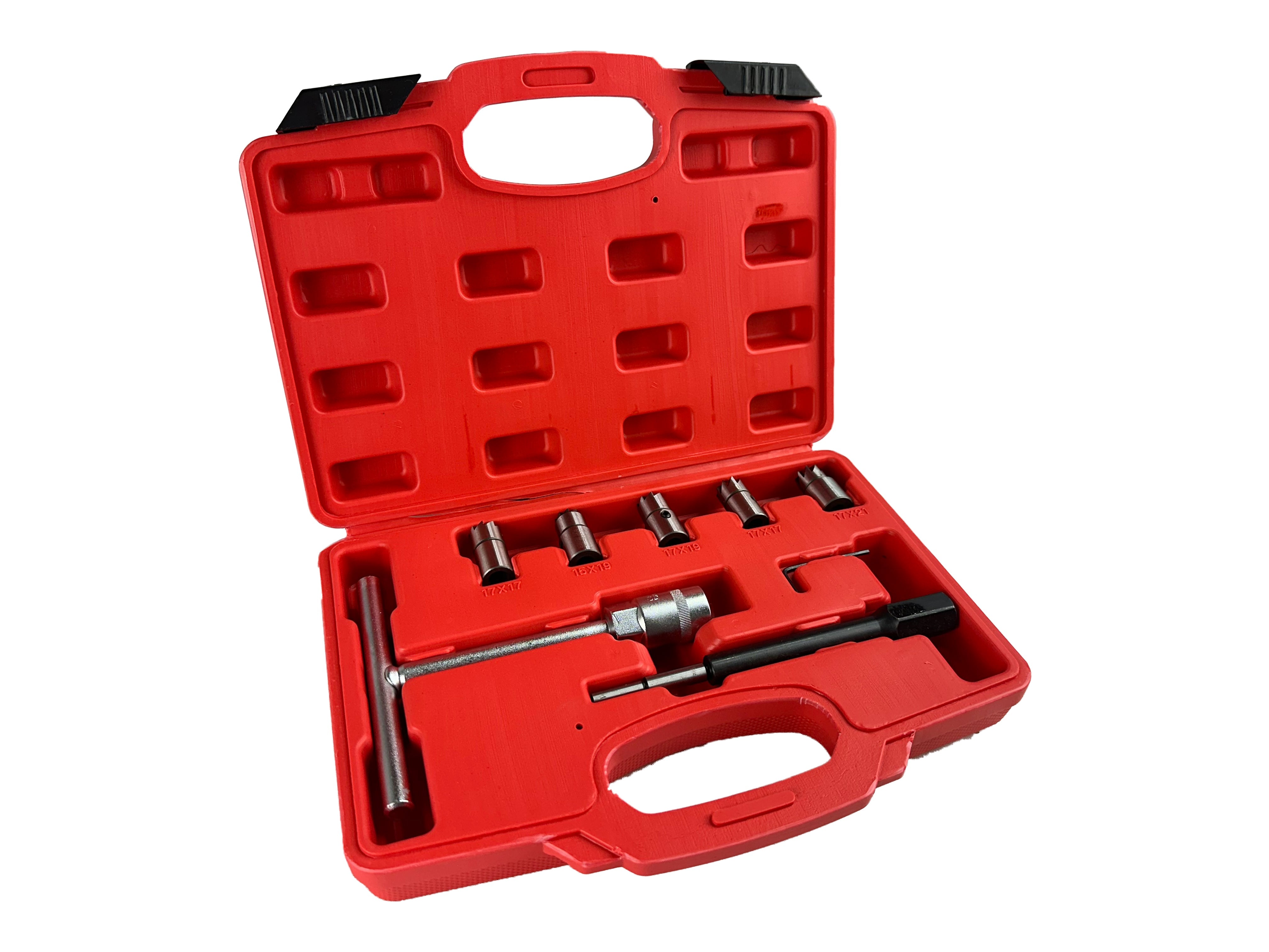 Set professionale 7 pezzi per sedi di iniettori diesel, strumento per la rimozione del carbonio, kit frese per la pulizia interna sedi iniettori, Gebo Tools