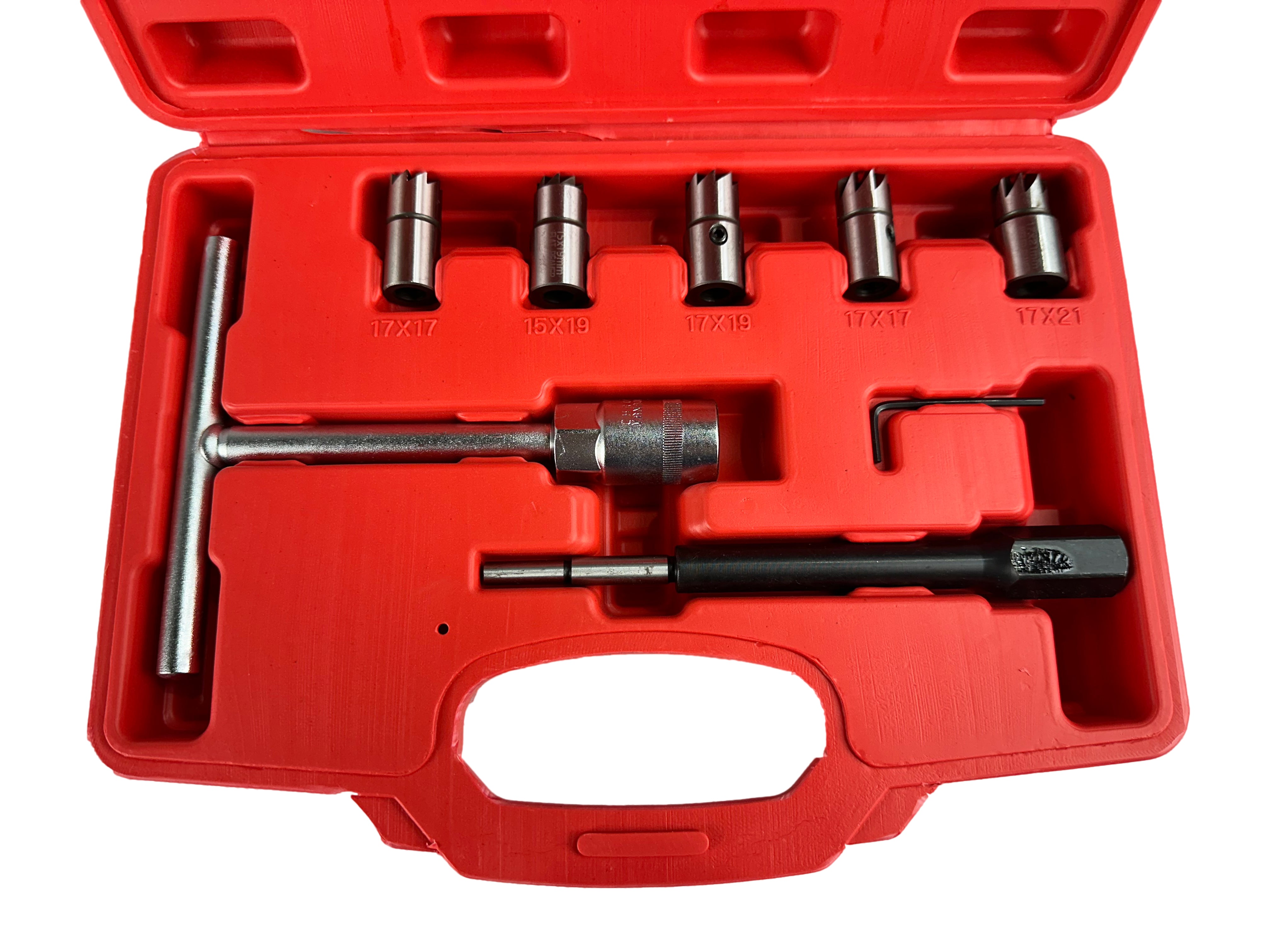 Set professionale 7 pezzi per sedi di iniettori diesel, strumento per la rimozione del carbonio, kit frese per la pulizia interna sedi iniettori, Gebo Tools