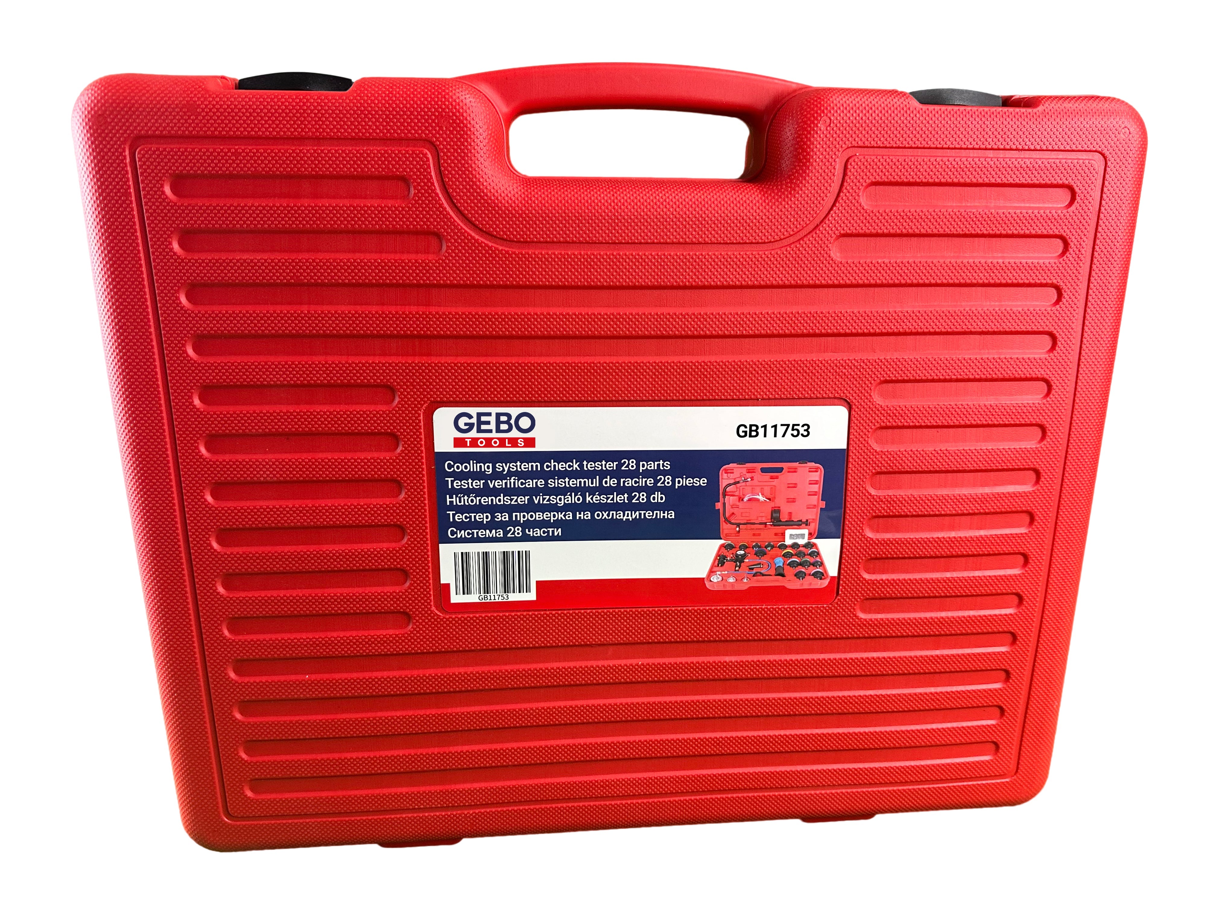 28 pz sistema di raffreddamento kit tester di pressione del radiatore, serbatoio dell'acqua universale rivelatore di perdite auto sistema di raffreddamento, tester kit con pompa booster manuale, Gebo Tools