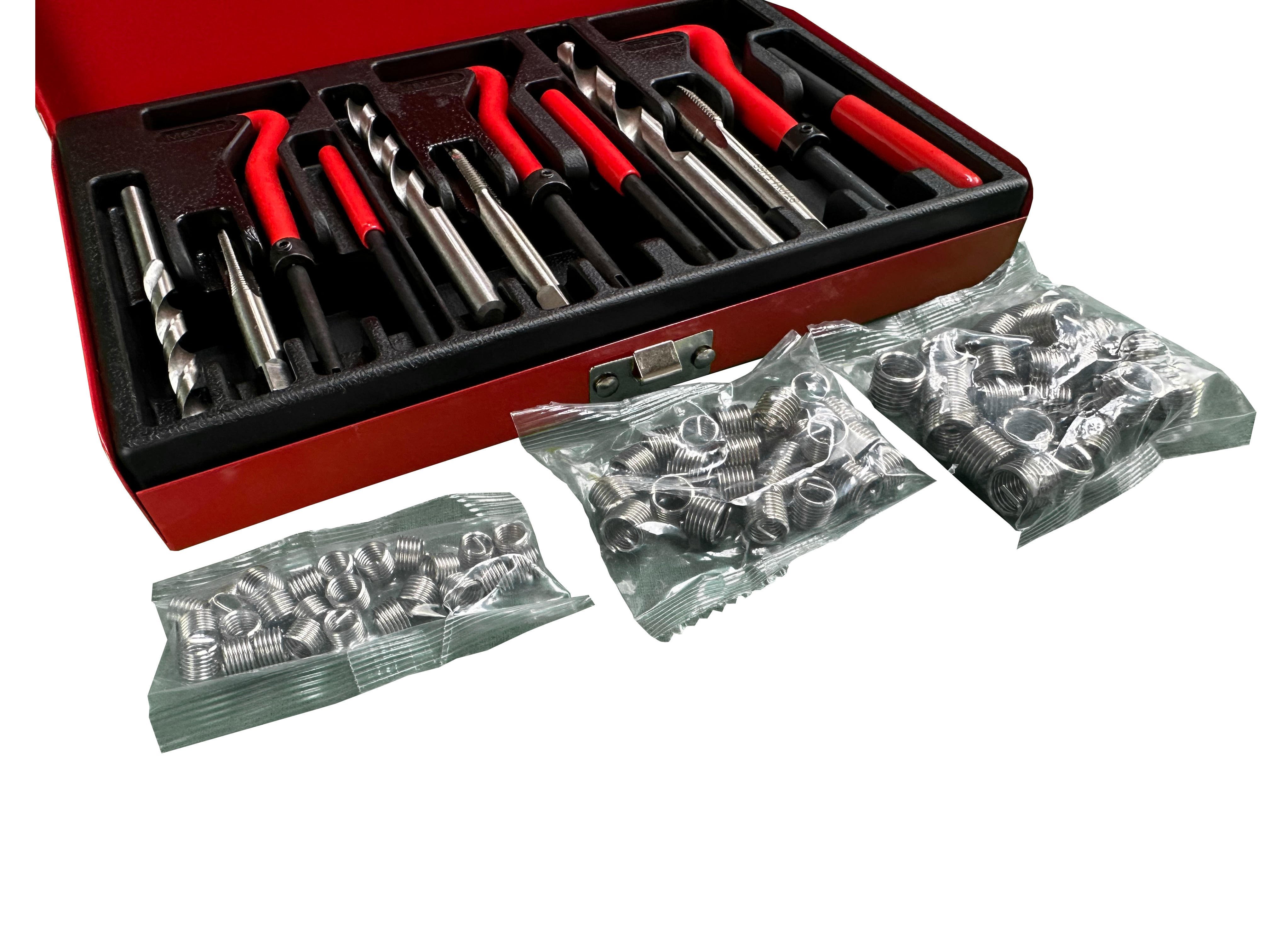 Kit riparazione di filetti, kit riparazione filettatura, utensili per filetti metrici interni M6 M8 M10, riparazione elicoidi kit per viti e filettatura interna, Gebo Tools