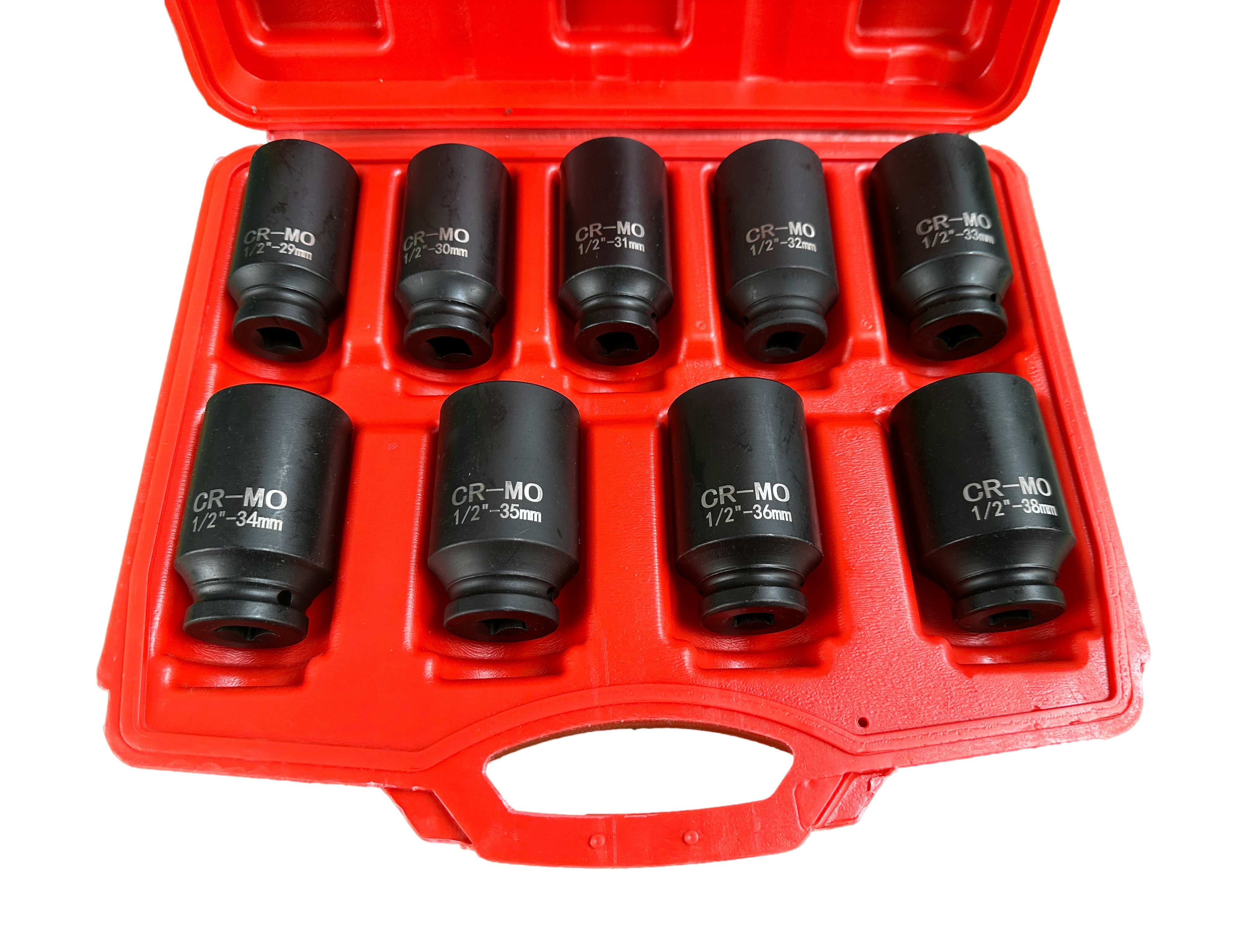 Set di chiavi e bussole a impatto, 1/2" esagonali, per ingranaggio planetario motore, 9 pezzi 29–38 mm PSA VAG BMW Gebo Tools