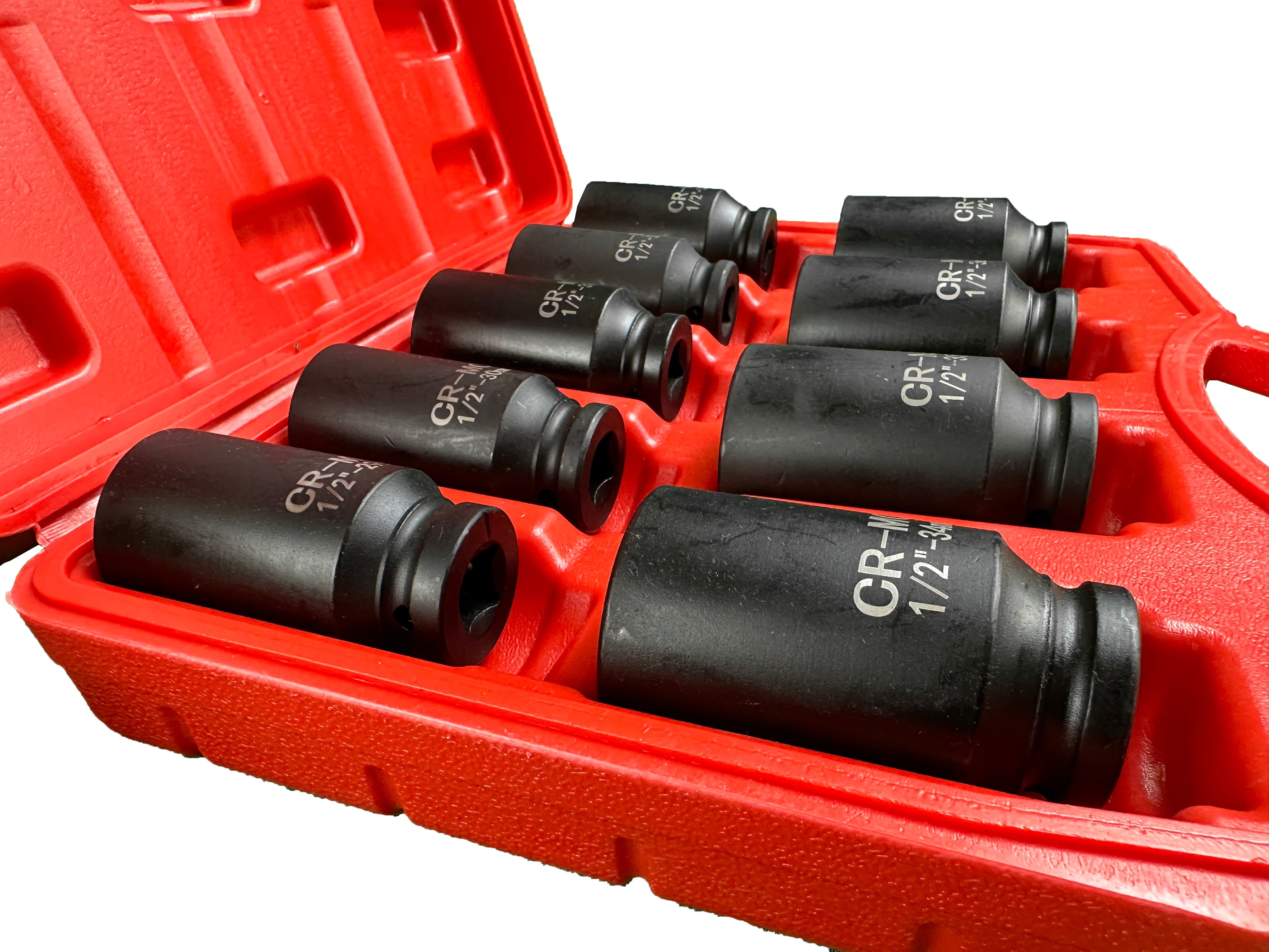 Set di chiavi e bussole a impatto, 1/2" esagonali, per ingranaggio planetario motore, 9 pezzi 29–38 mm PSA VAG BMW Gebo Tools