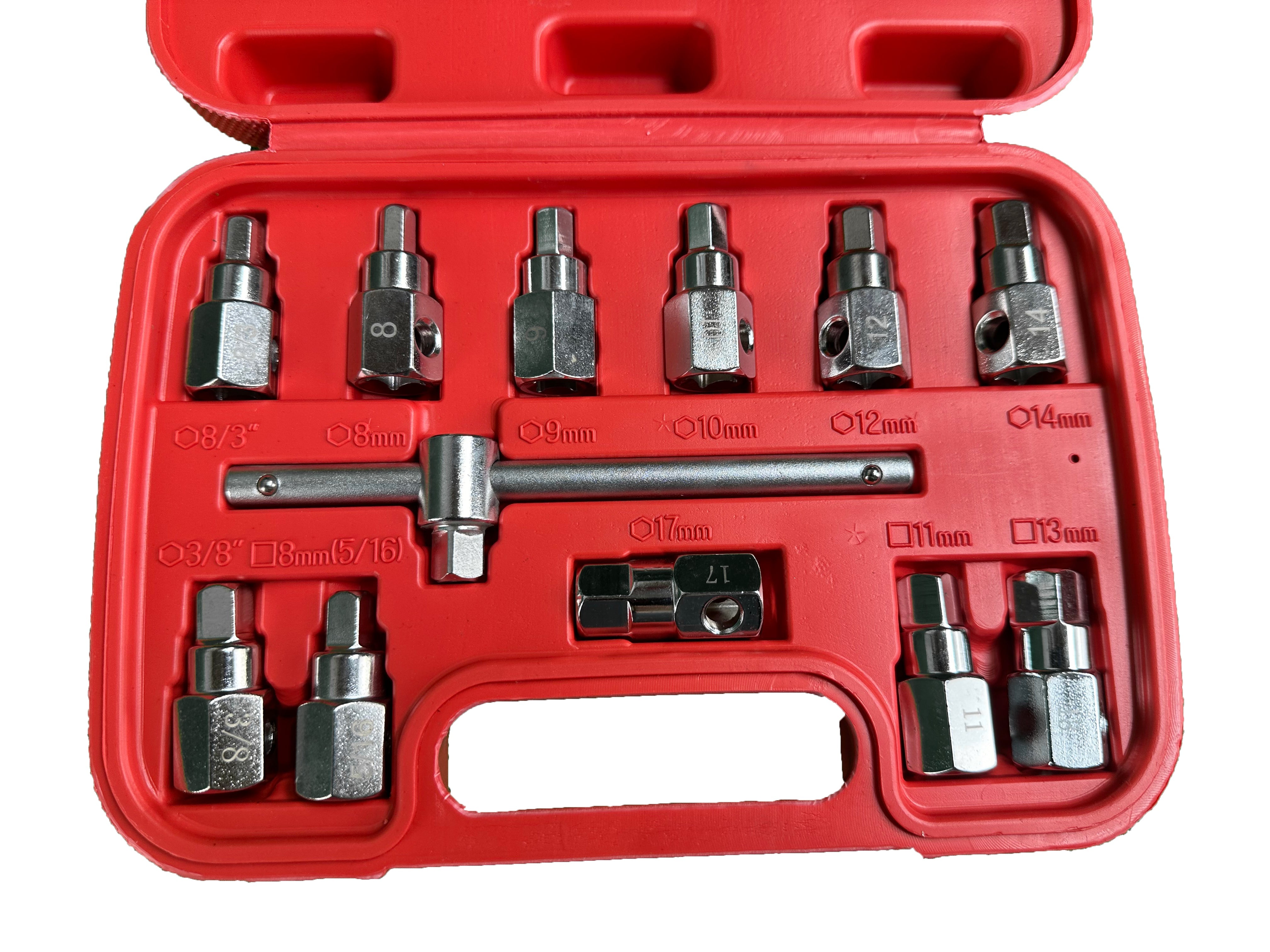 Set chiavi bussole set olio tappo di scarico noci 12 pezzi, set di chiavi a bussola per coppa dell'olio, attrezzi per auto e autocarri officina, Gebo Tools