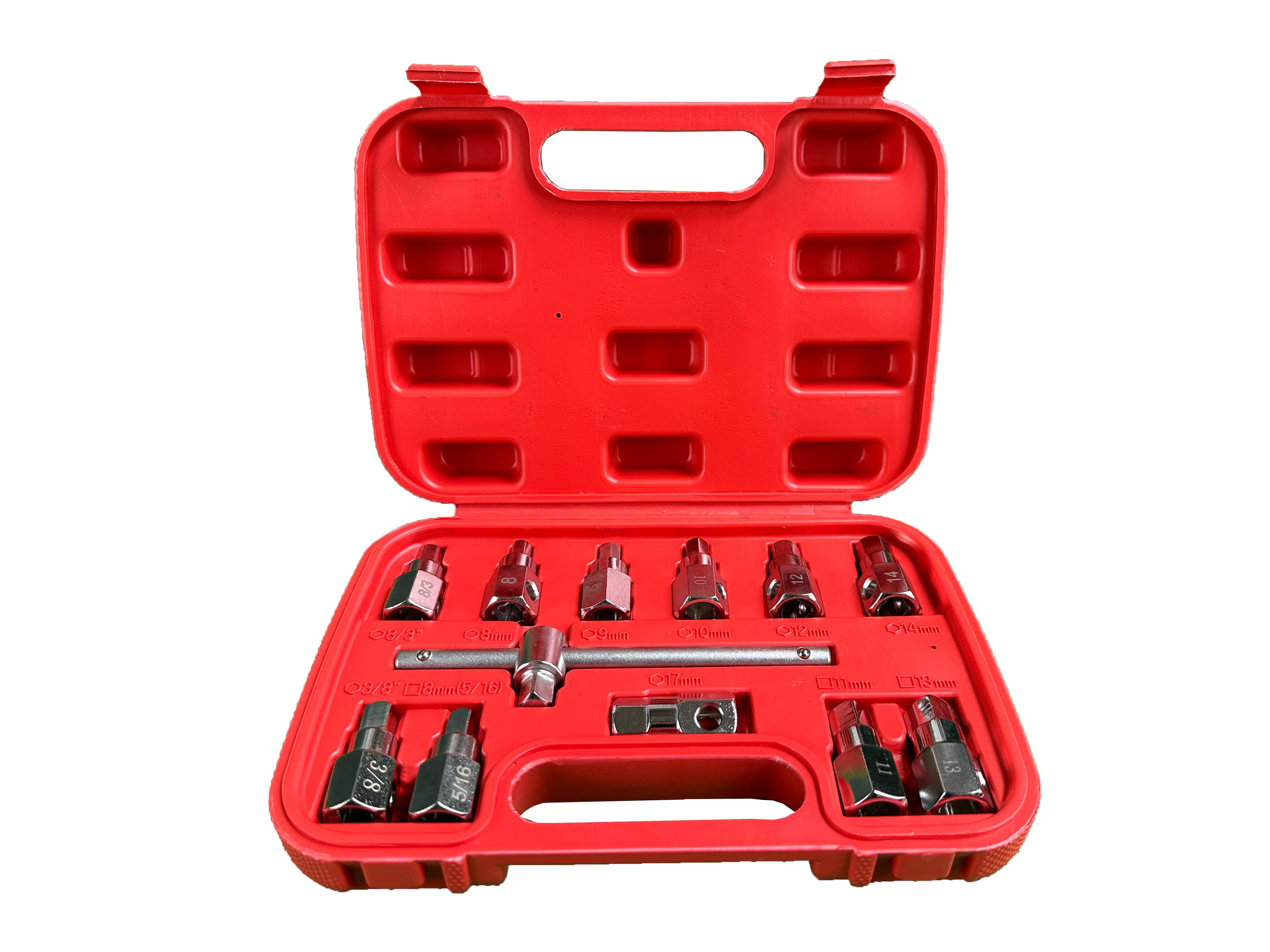 Set chiavi bussole set olio tappo di scarico noci 12 pezzi, set di chiavi a bussola per coppa dell'olio, attrezzi per auto e autocarri officina, Gebo Tools
