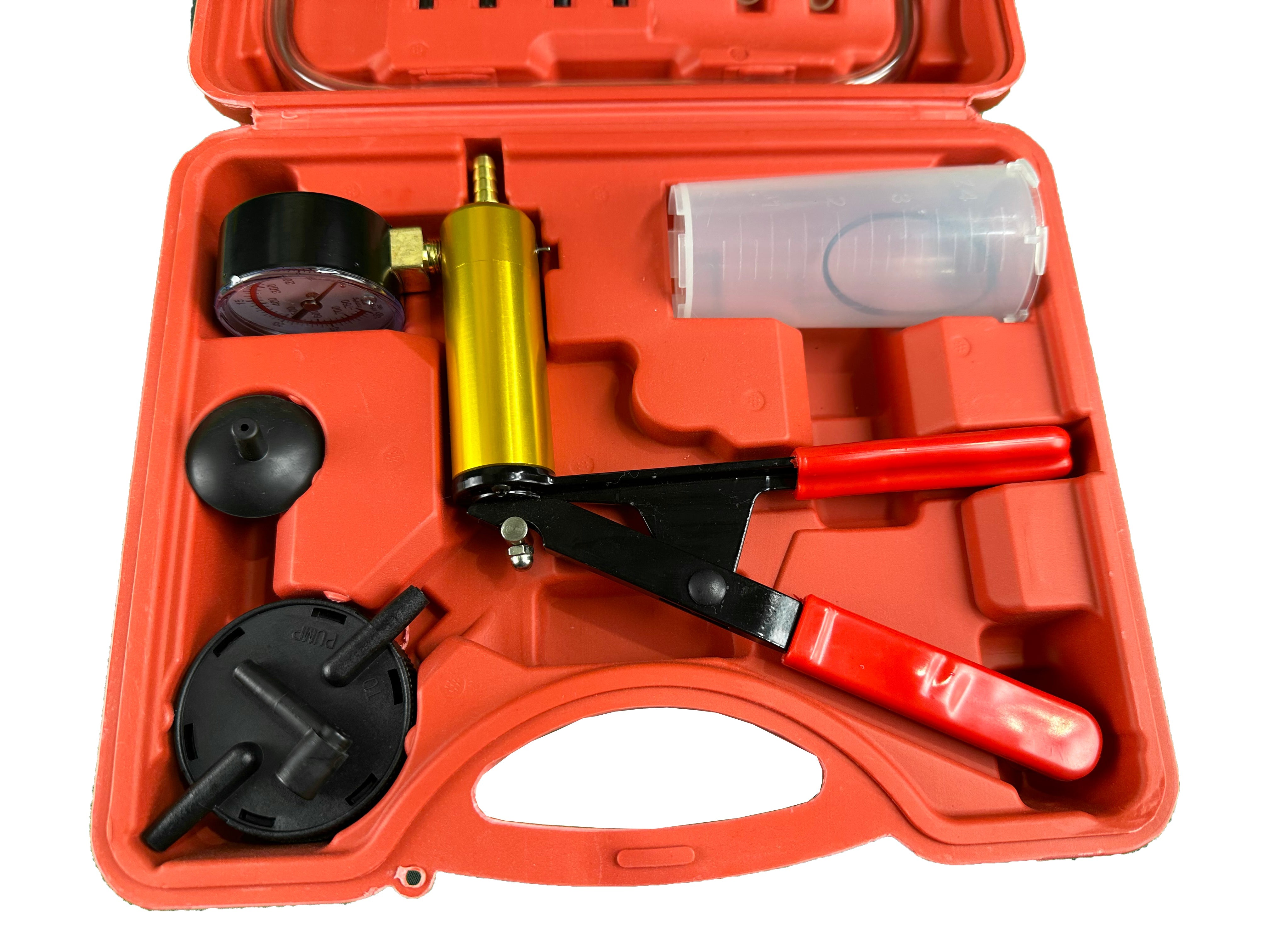 Kit spurgo freni, tester per pompe a vuoto per autoveicoli, pompa manuale a depressione per spurgo freni per automobili auto e moto, apparecchio per spurgo freni, Gebo Tools