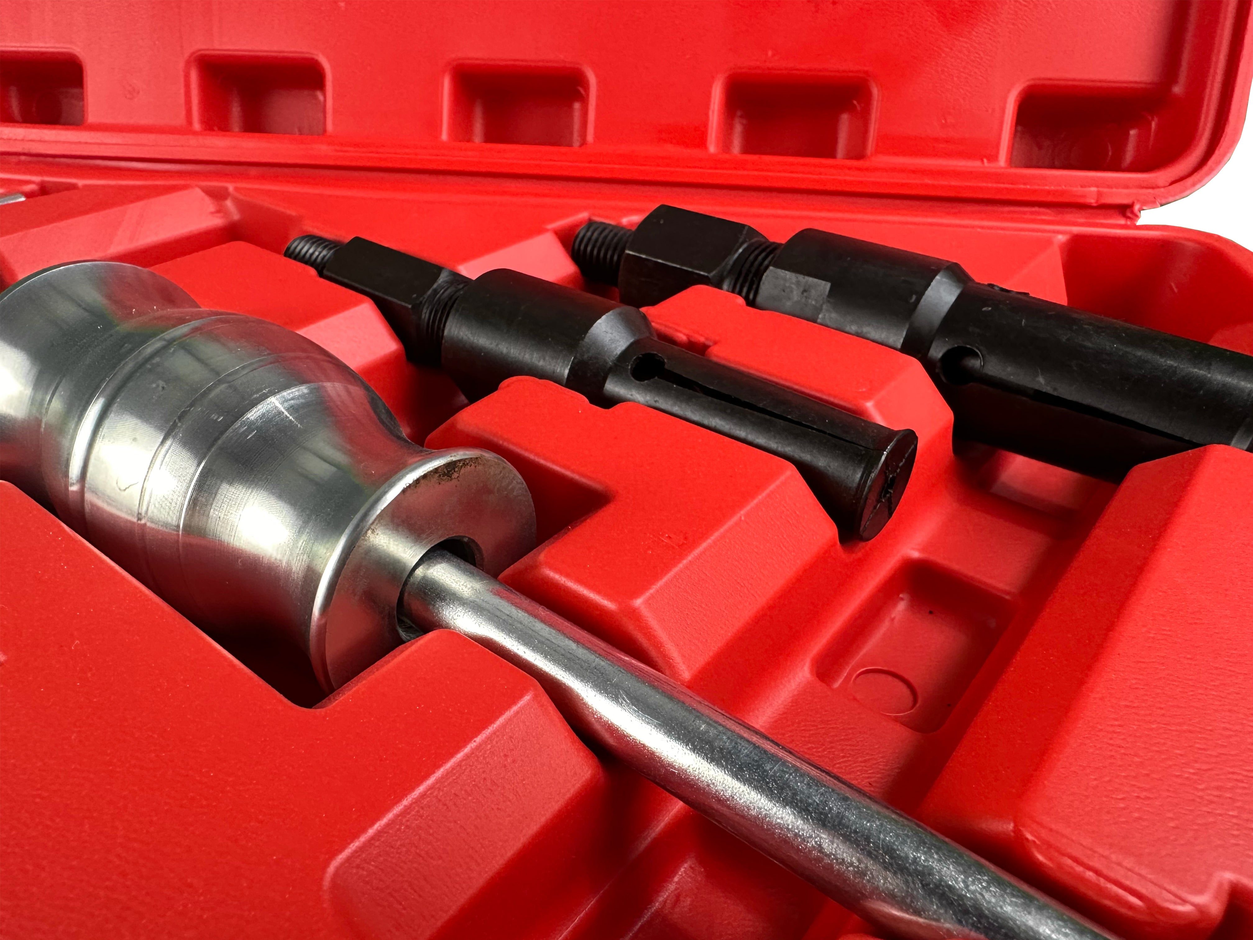 Set di estrattori per cuscinetti interni con martello a massa battente, 5 pezzi, con martello di scorrimento foro cieco estrattori cuscinetti, 10–32 mm Gebo Tools