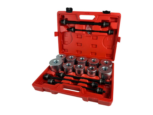Set estrattore per silent block 34–90 mm e boccole con 22 manicotti di pressatura e 5 mandrini e dadi, kit per rimozione di boccole con cuscinetti di tenuta per auto camion, Gebo Tools
