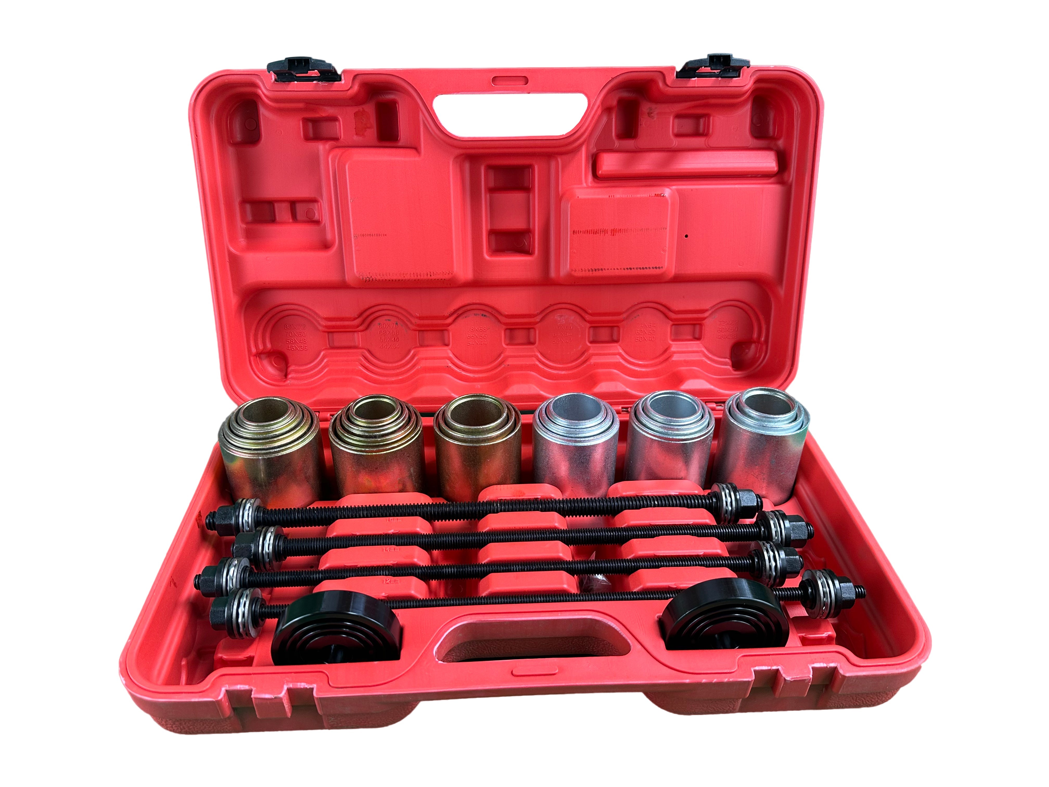 Estrattori set per montaggio smontaggio cuscinetti ruota e boccole, utensili per espulsione cuscinetti assiali, 27 pezzi Gebo Tools